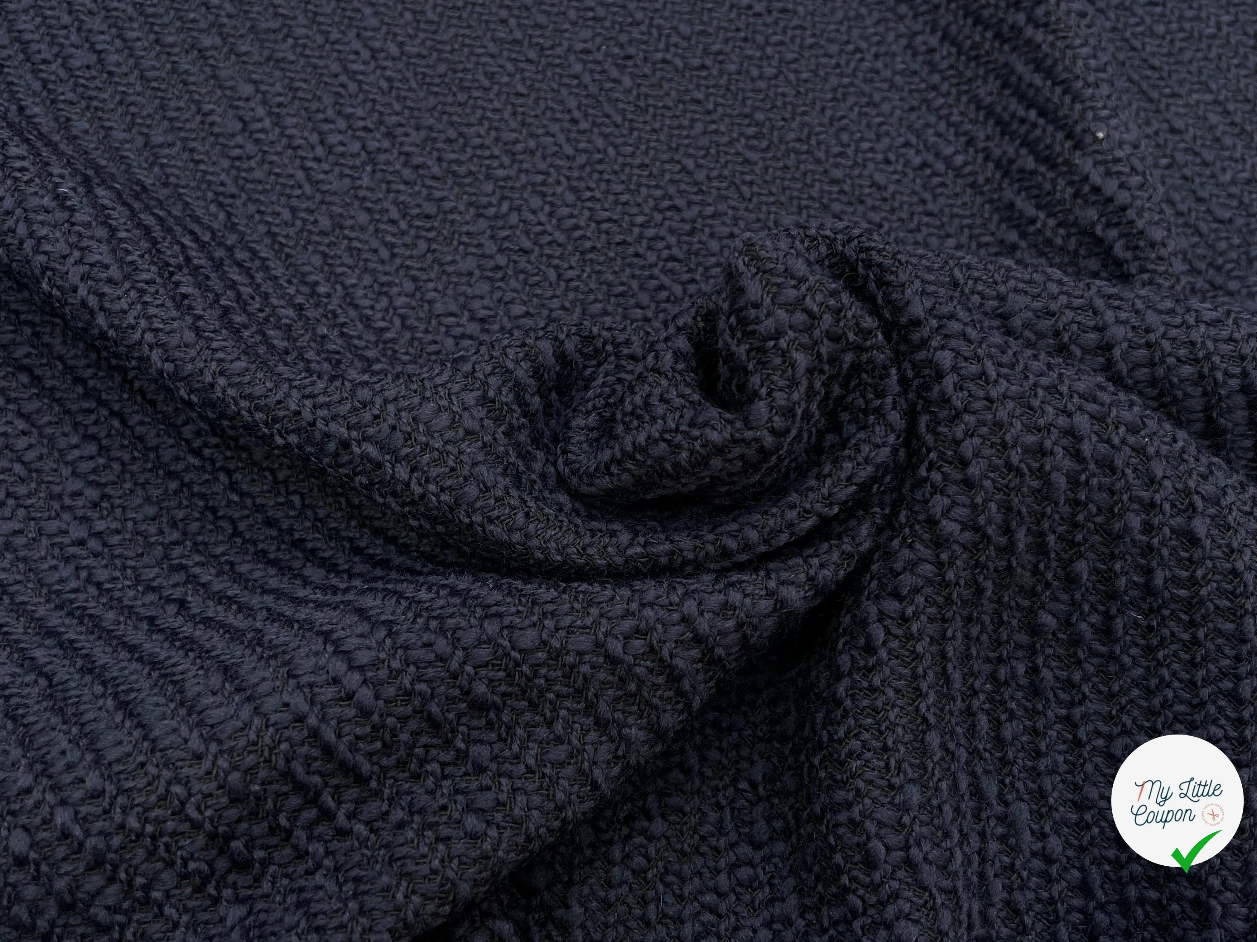 LAINAGE TRICOTÉ SERGÉ NAVY/ NOIR - My Little Coupon