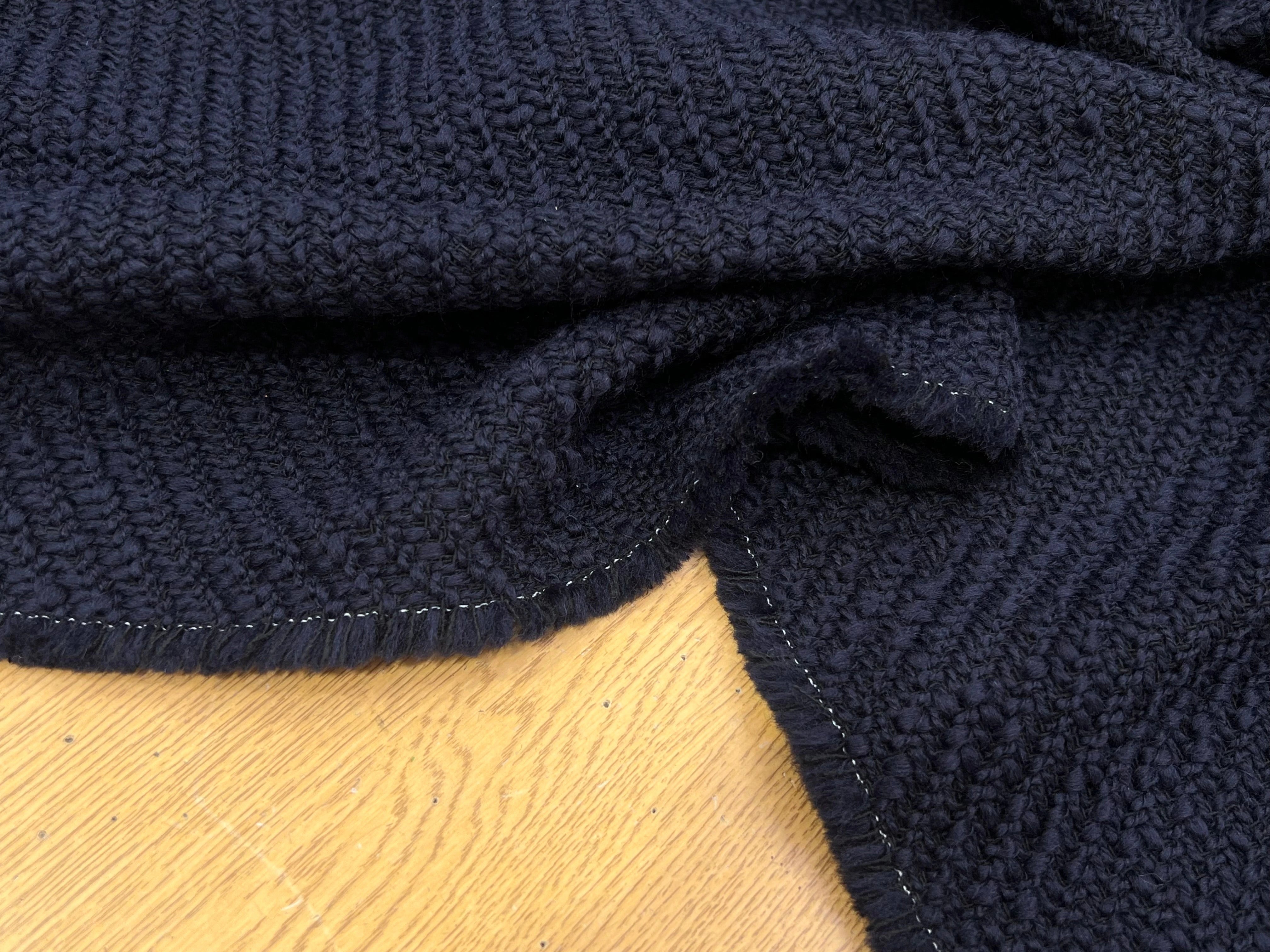 LAINAGE TRICOTÉ SERGÉ NAVY/ NOIR - My Little Coupon