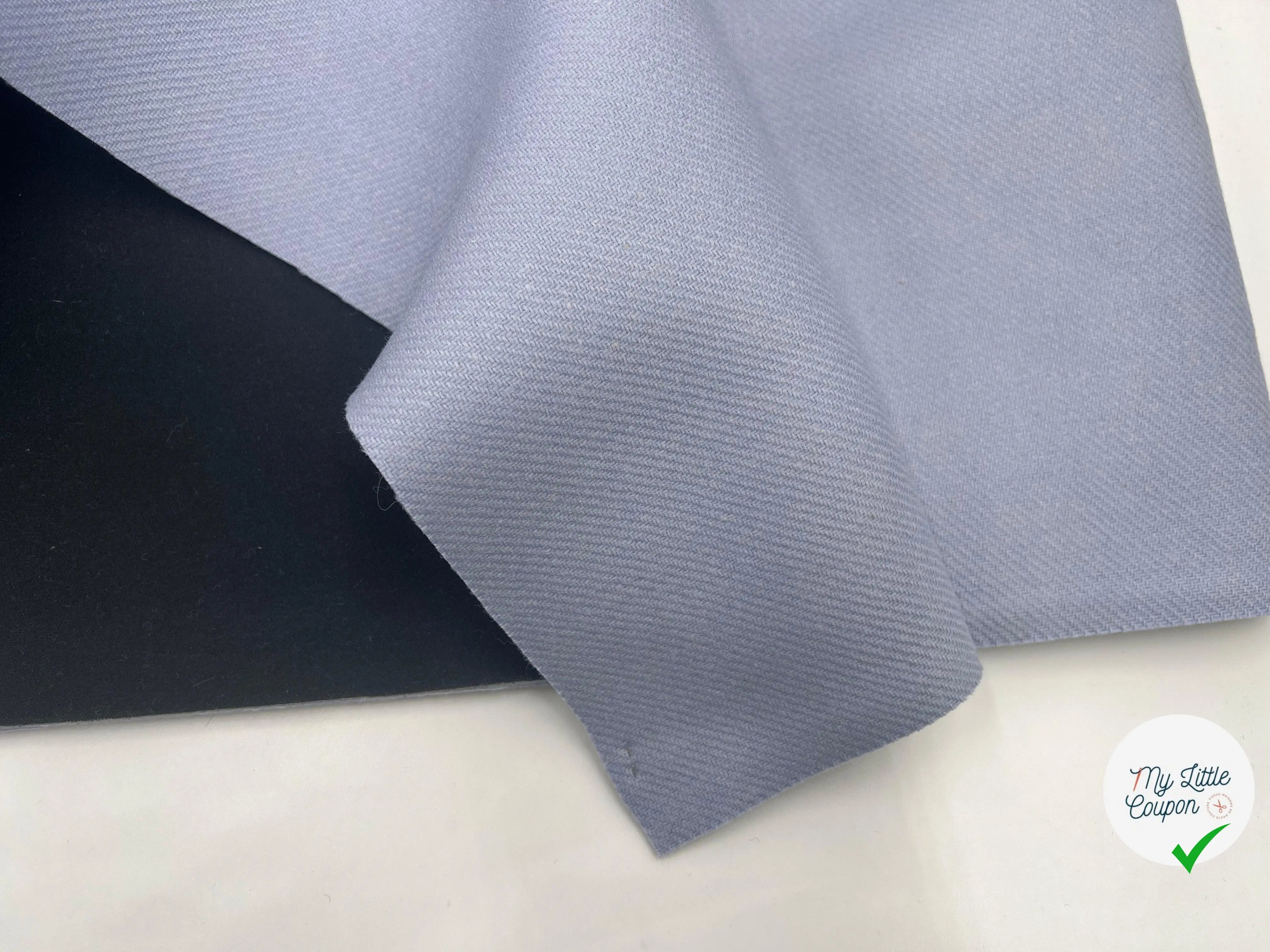 LAINAGE WHIPCORD GRIS BLEU - coupon de tissu de 3 mètres - My Little Coupon - tissu - coudre