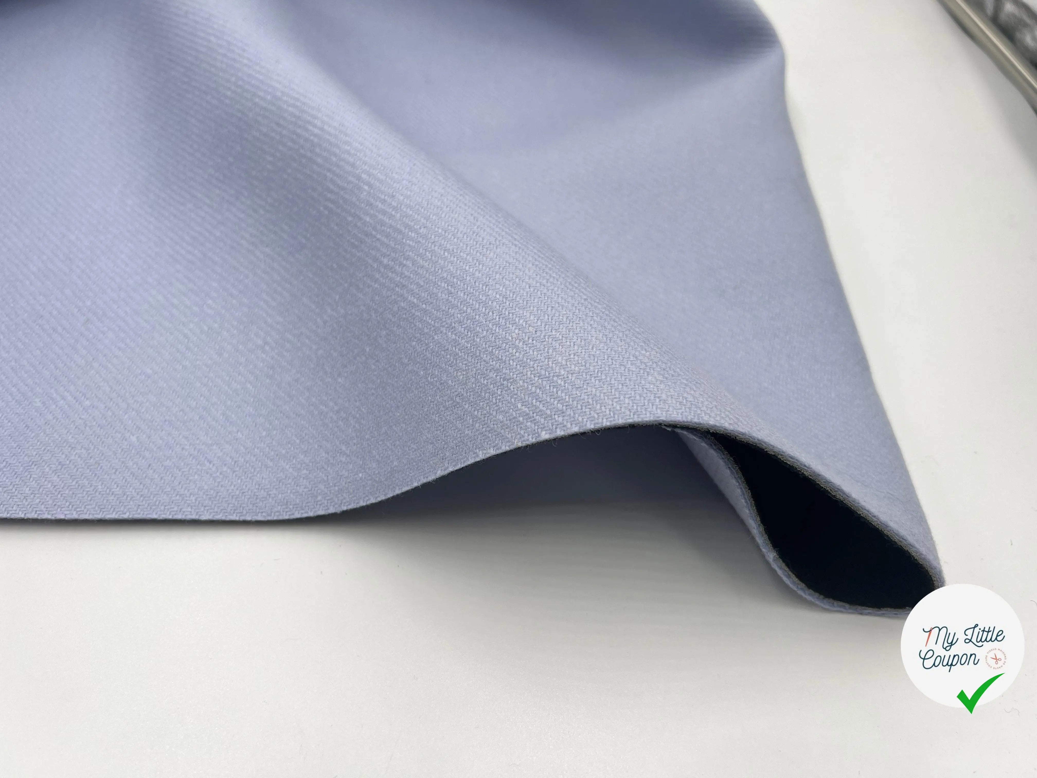 LAINAGE WHIPCORD GRIS BLEU - coupon de tissu de 3 mètres - My Little Coupon - tissu - coudre