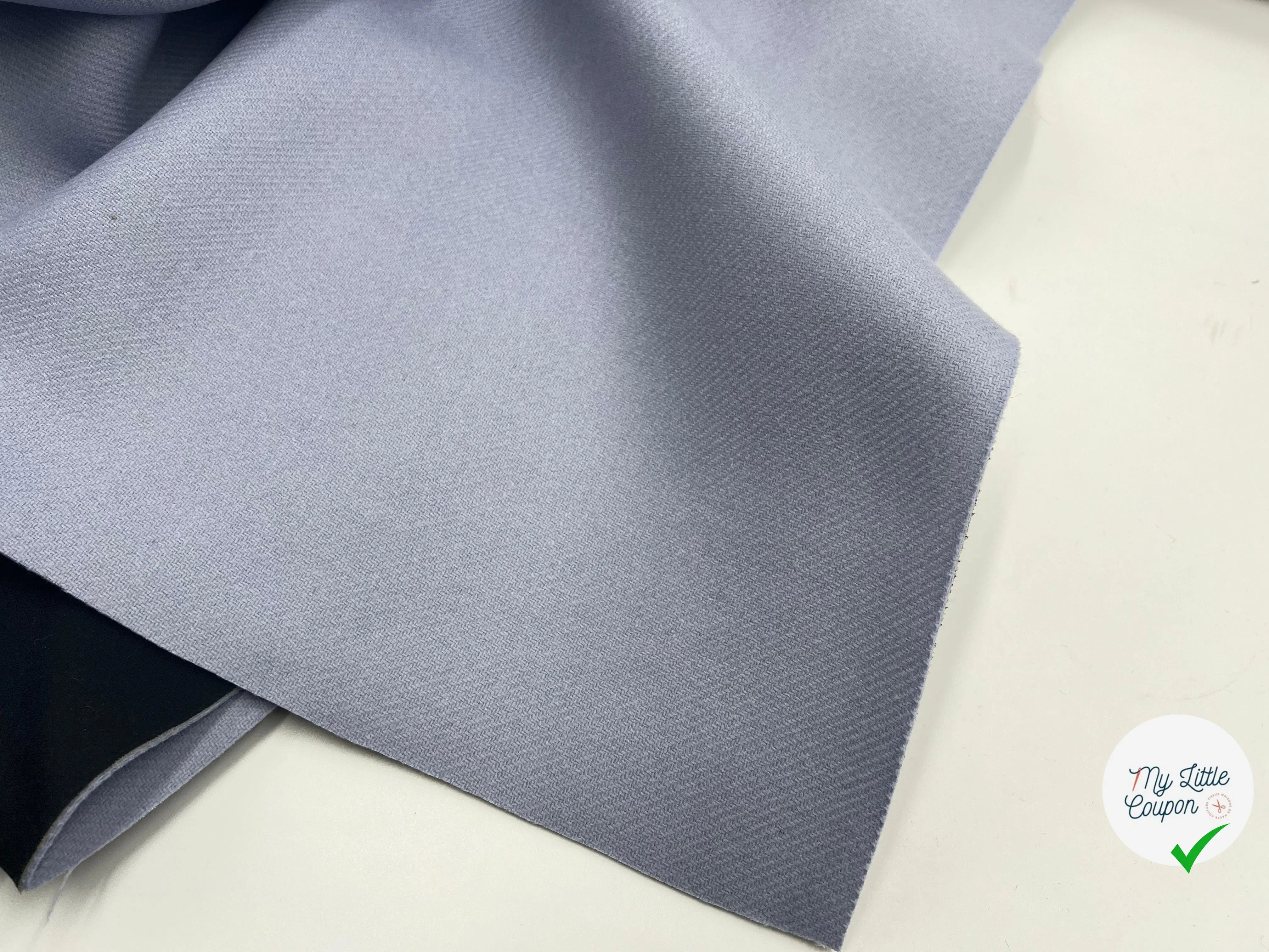 LAINAGE WHIPCORD GRIS BLEU - coupon de tissu de 3 mètres - My Little Coupon - tissu - coudre