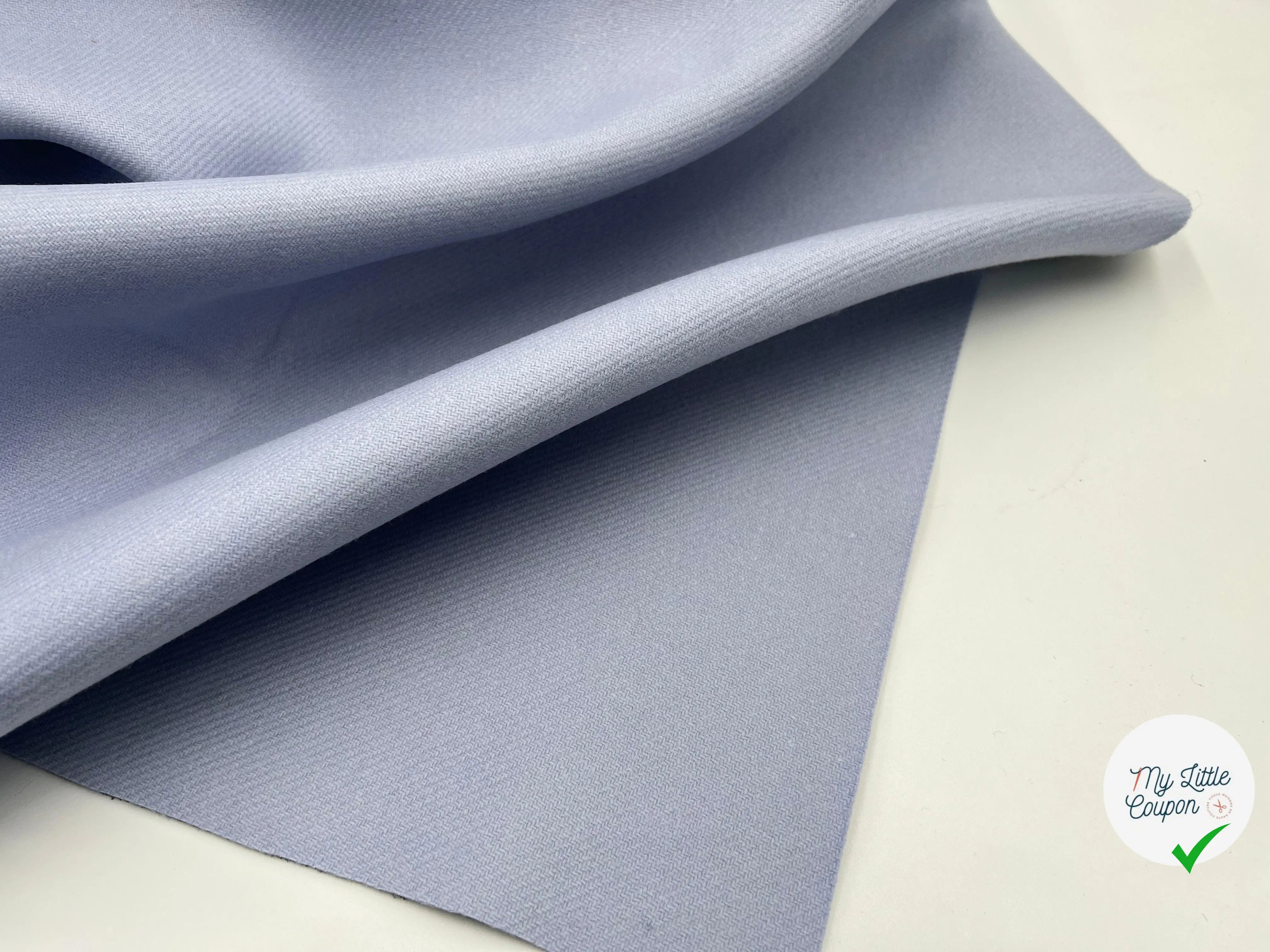 LAINAGE WHIPCORD GRIS BLEU - coupon de tissu de 3 mètres - My Little Coupon - tissu - coudre