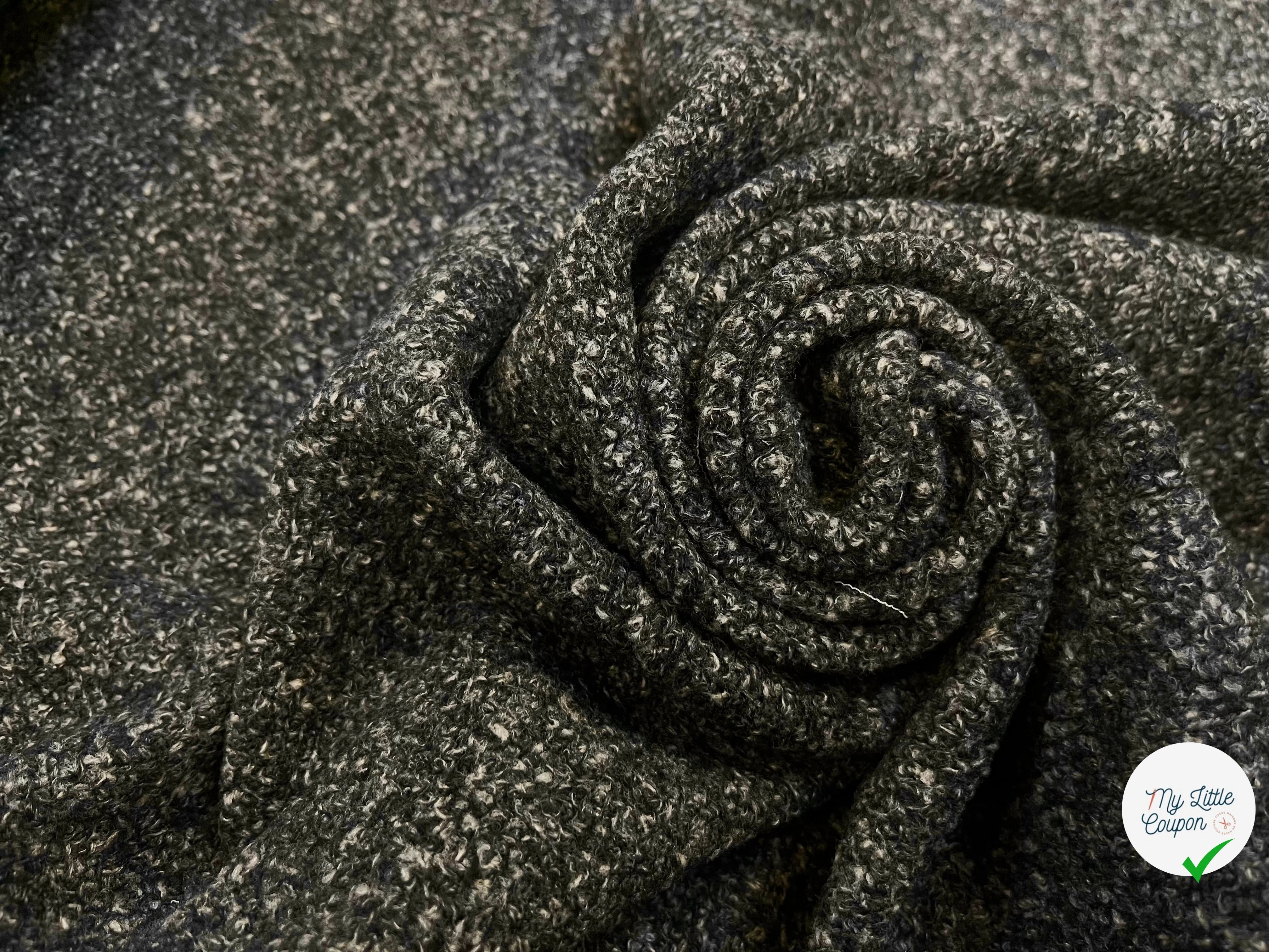 LAINE BOUCLETTE GRIS CHINÉE STRETCH 160CM - My Little Coupon