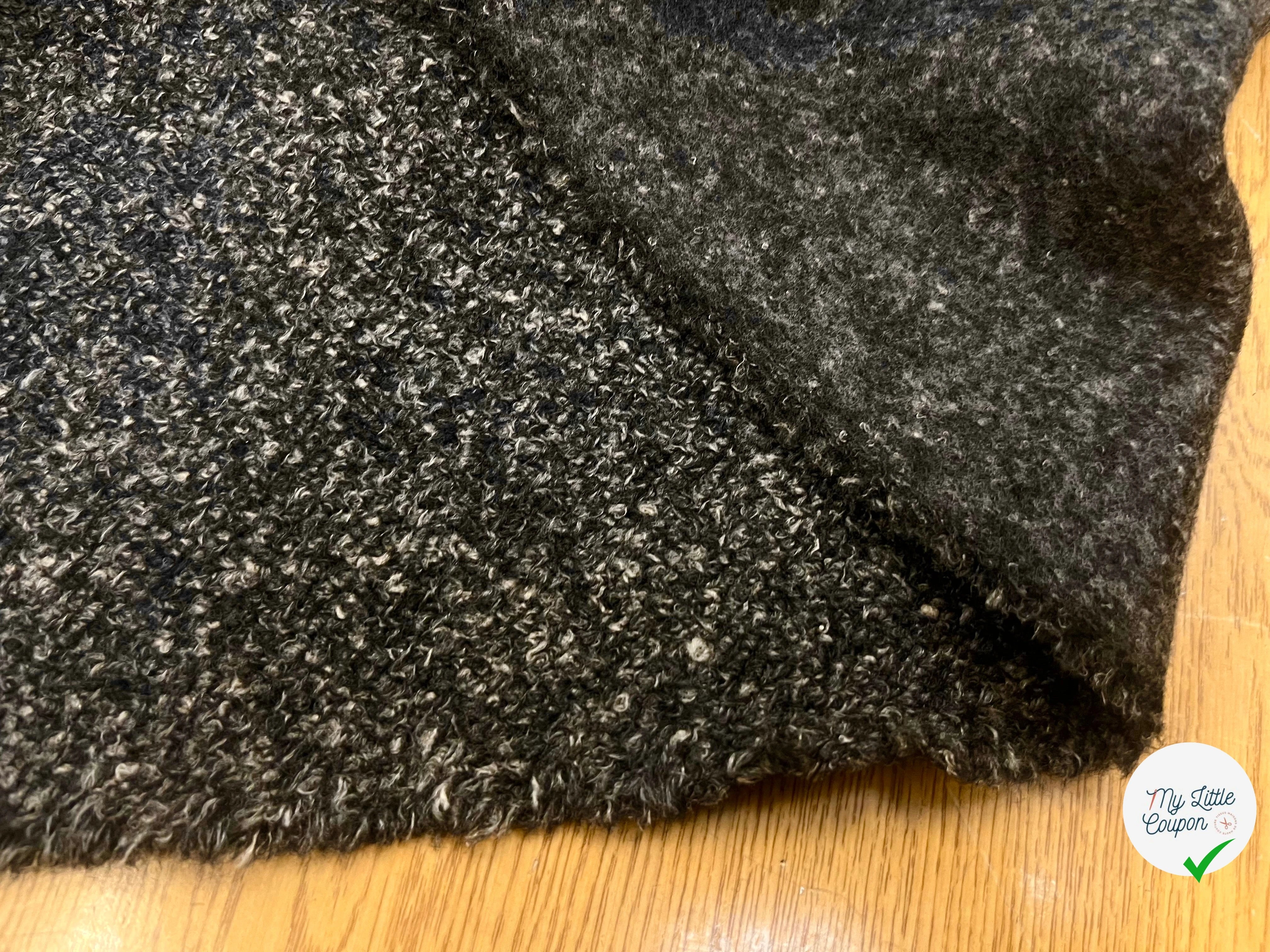 LAINE BOUCLETTE GRIS CHINÉE STRETCH 160CM - My Little Coupon