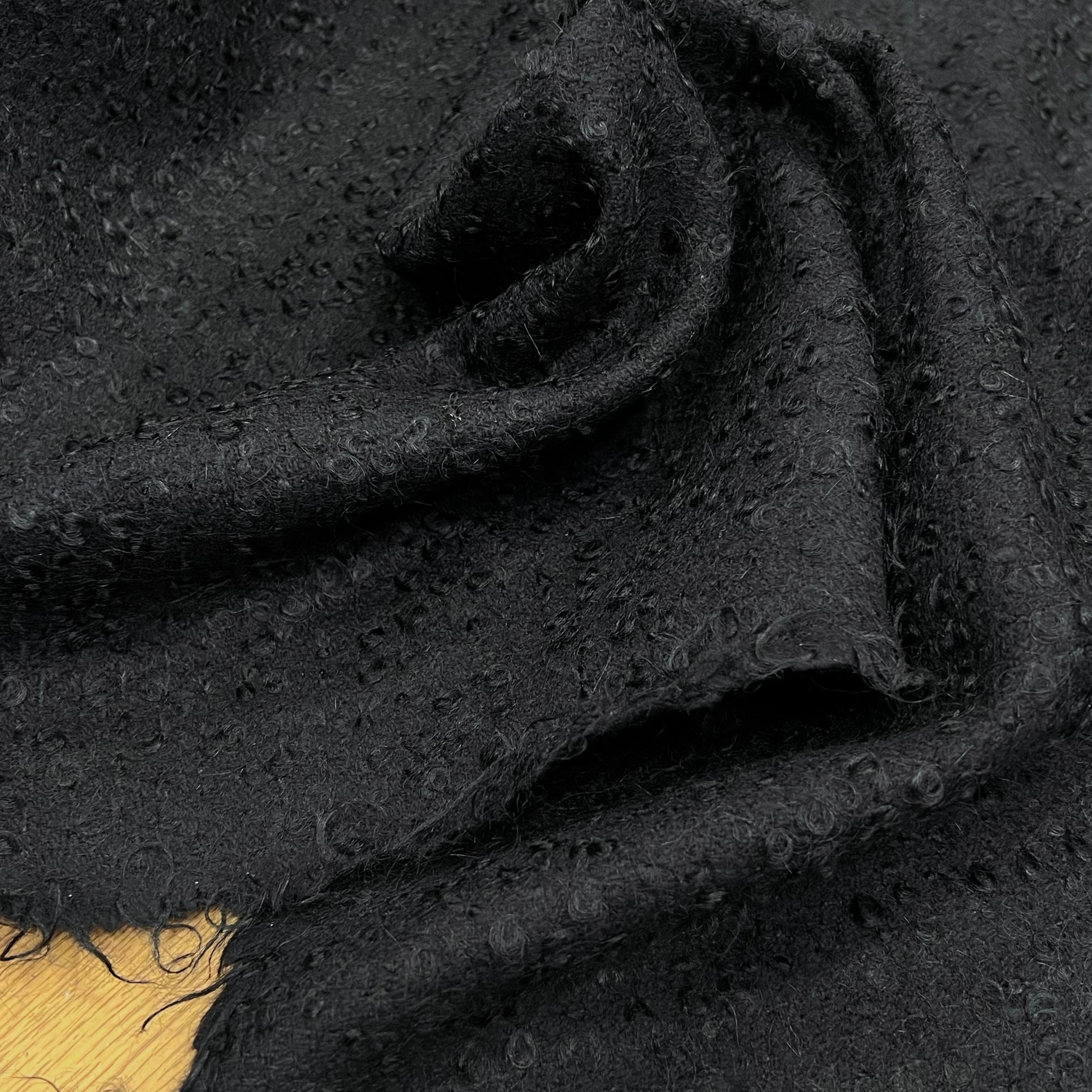LAINE BOUCLETTE SUPERBE 100% LAINE NOIR - My Little Coupon