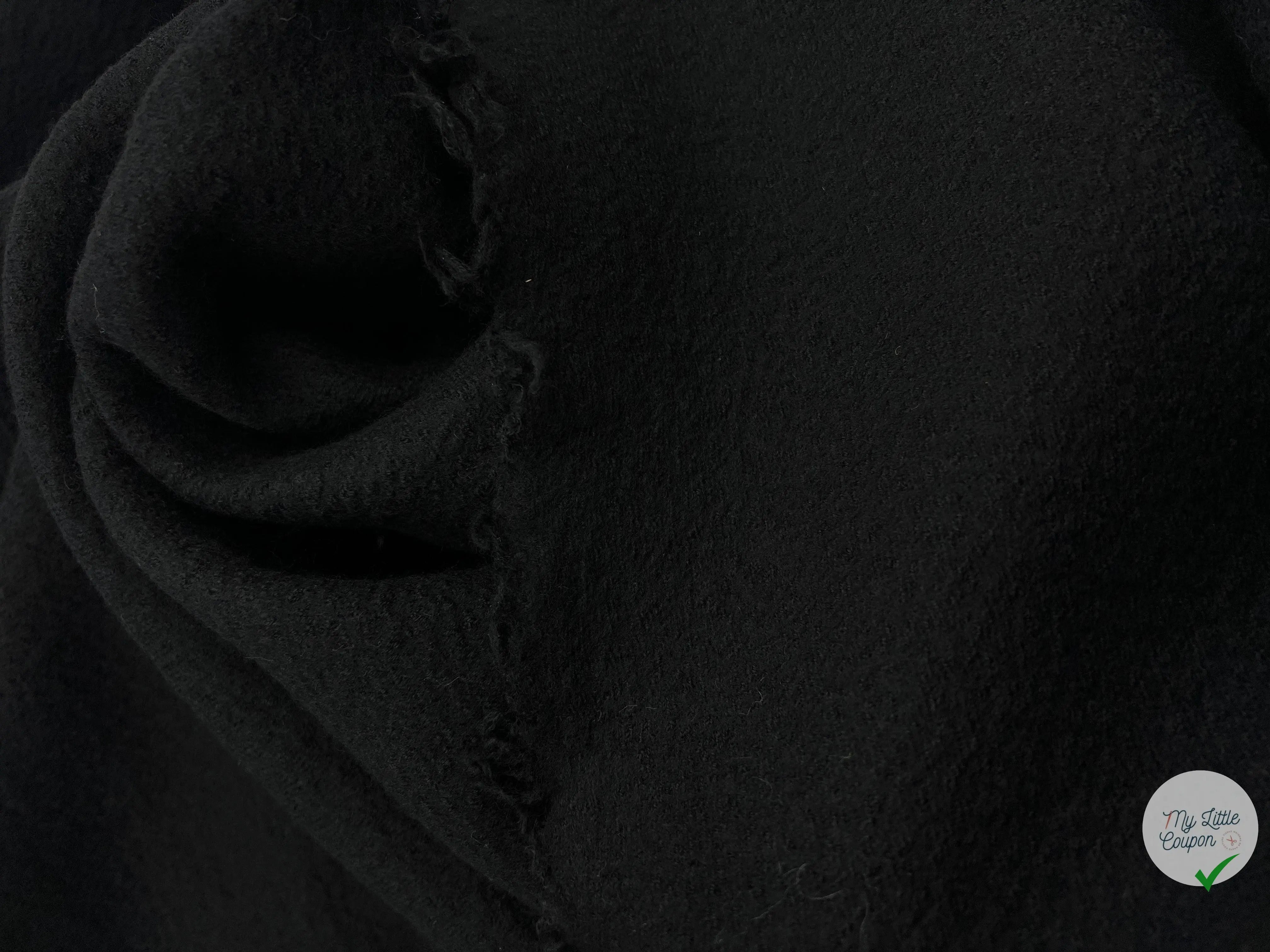 LAINE BOUILLIE NOIR BLACK - coupon de tissu de 3 mètres - My Little Coupon - tissu - coudre