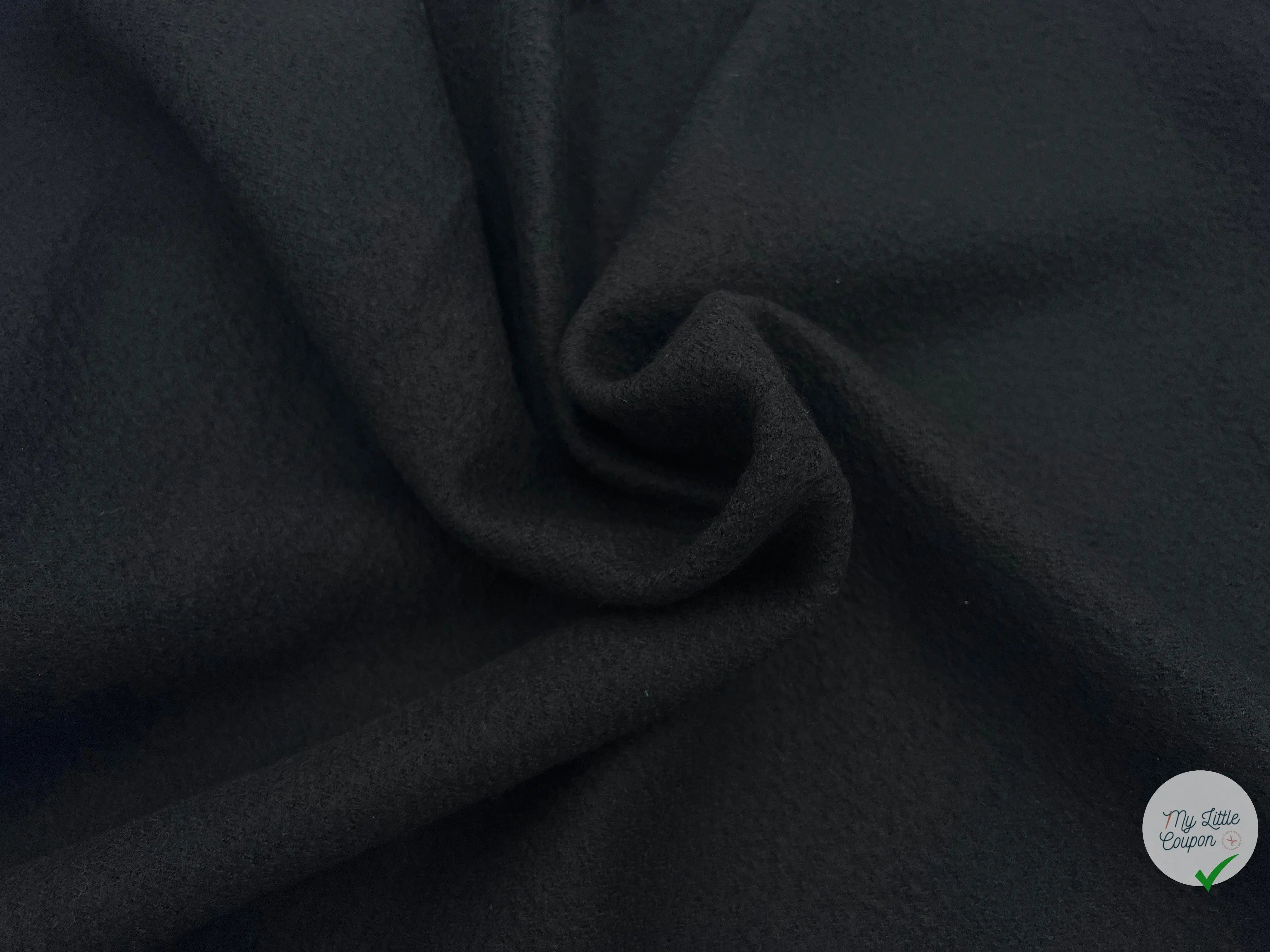 LAINE BOUILLIE NOIR BLACK - coupon de tissu de 3 mètres - My Little Coupon - tissu - coudre