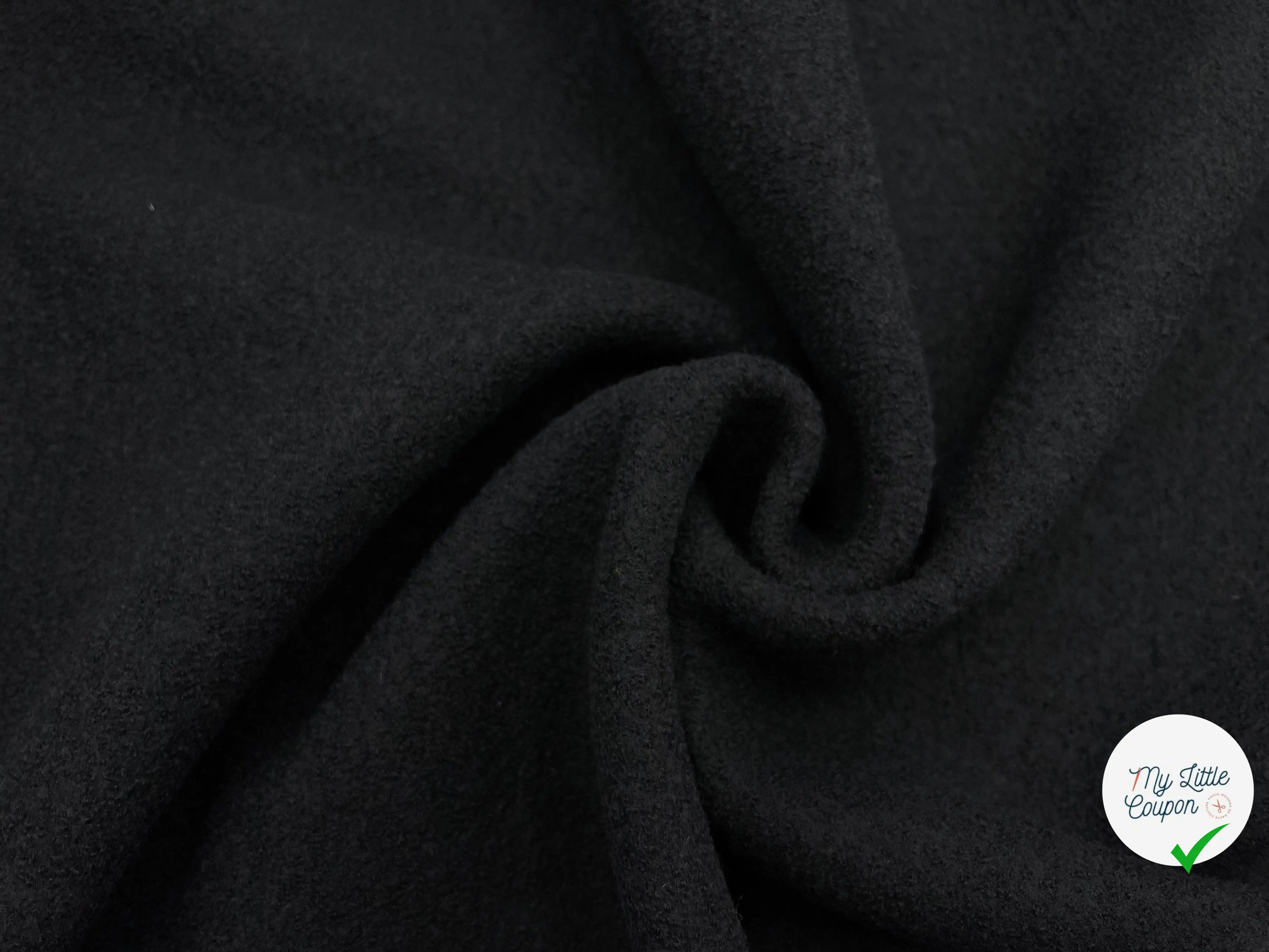 LAINE BOUILLIE NOIR QUALITÉ COUTURE 100% LAINE - My Little Coupon - tissu - coudre