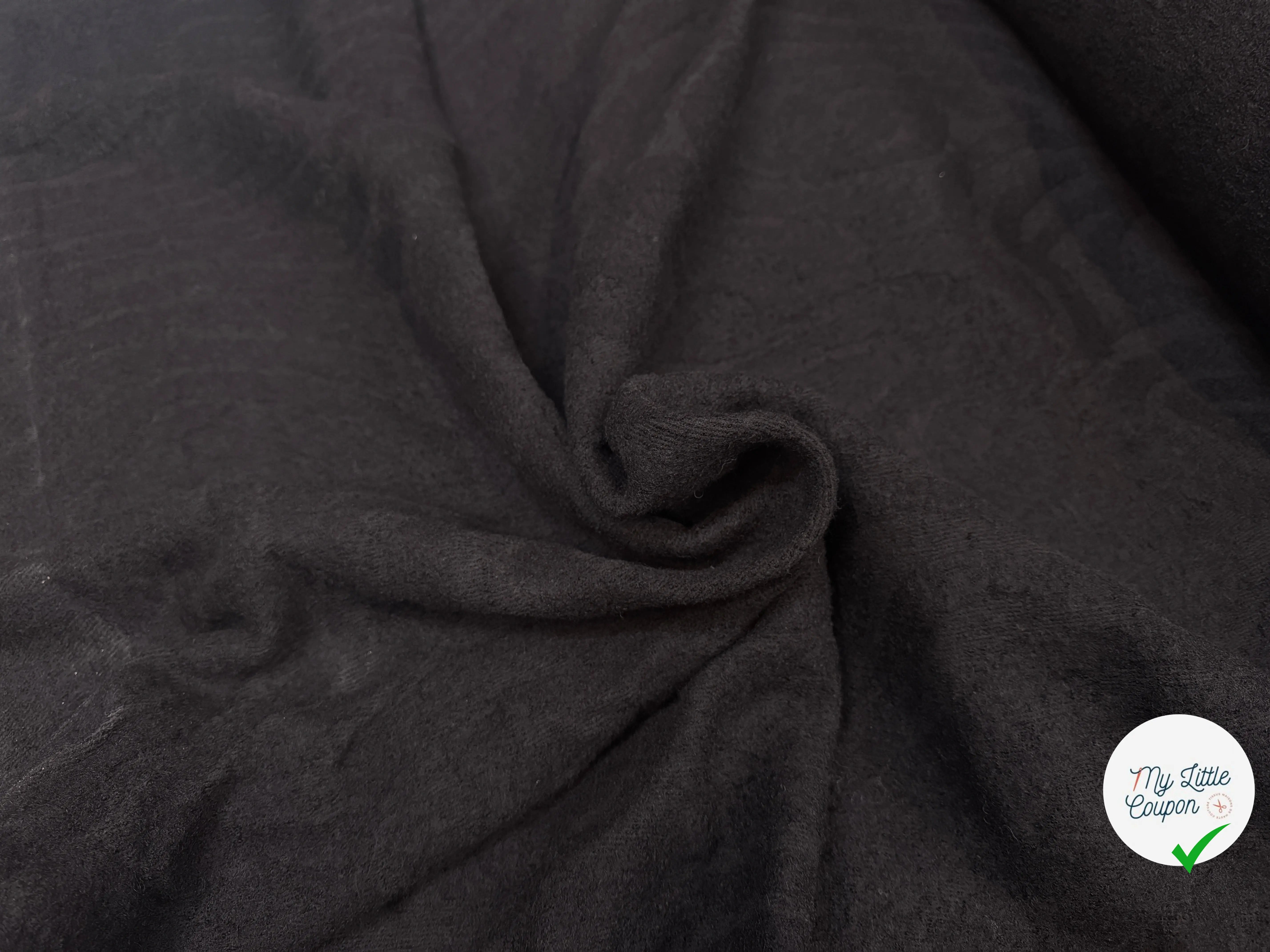 LAINE BOUILLIE NOIRE TRICOT STRETCH MOTIFS - My Little Coupon