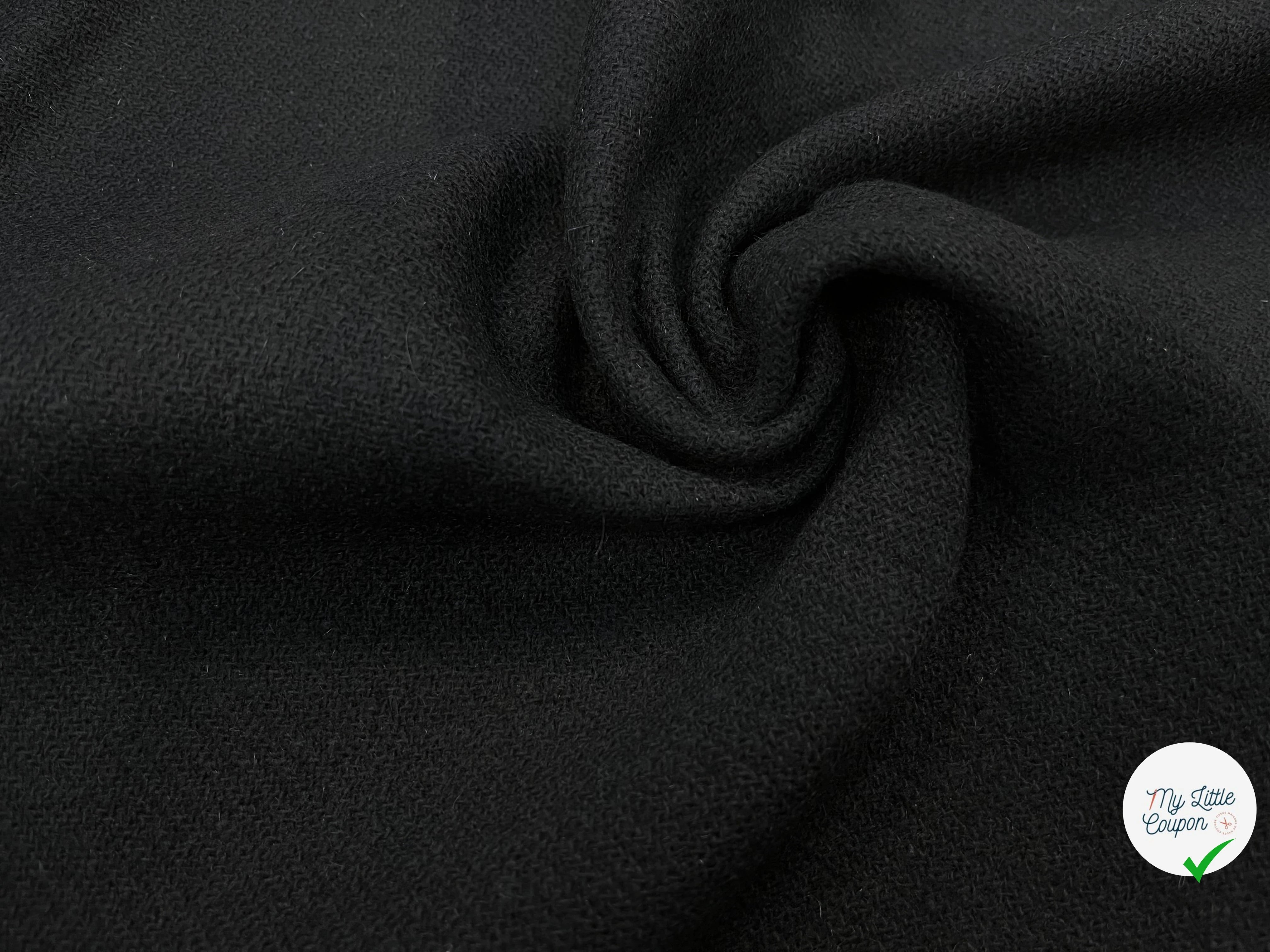 LAINE MANTEAU SERGÉE LOURDE NOIR 140CM - My Little Coupon