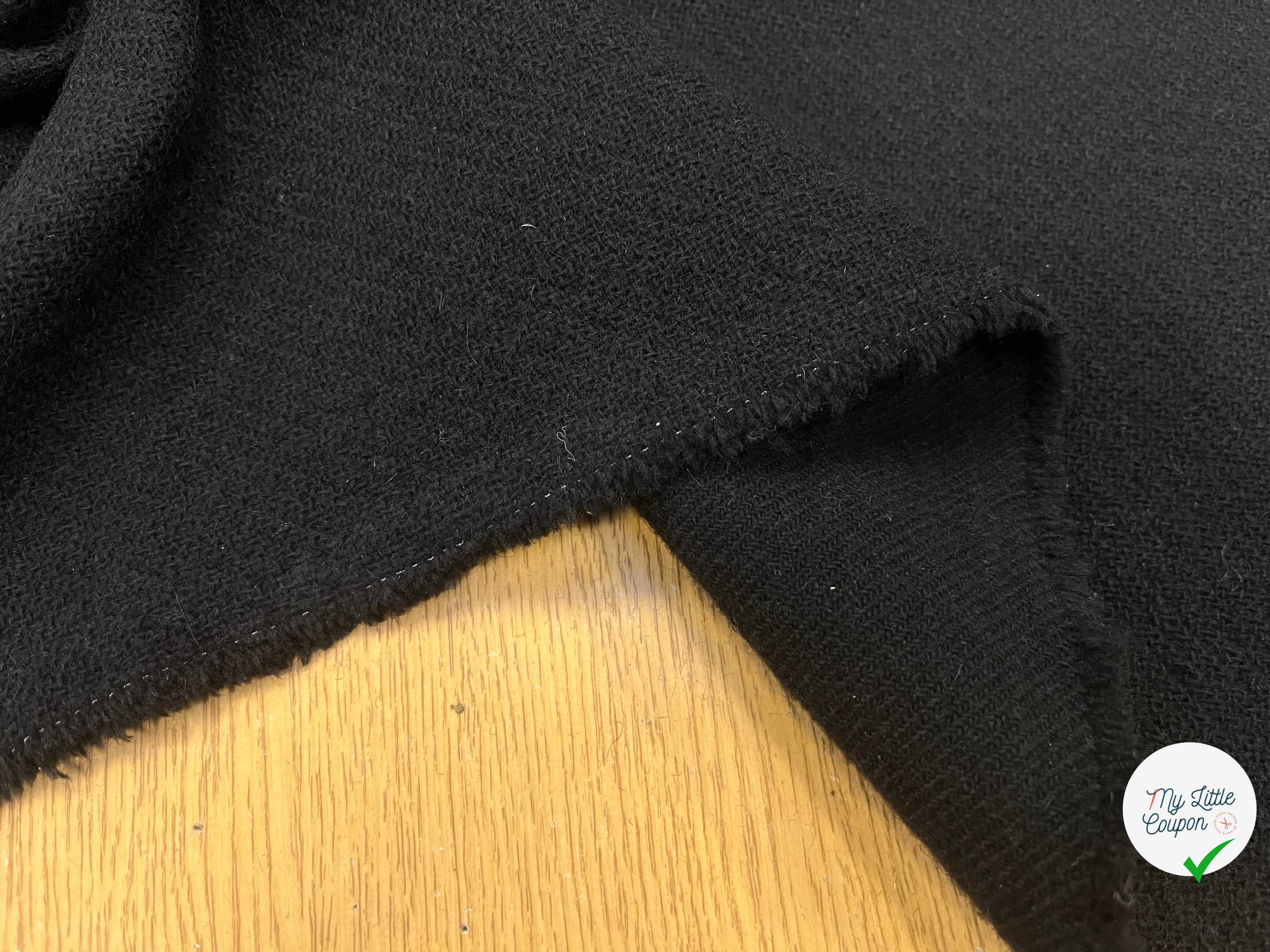 LAINE MANTEAU SERGÉE LOURDE NOIR 140CM - My Little Coupon