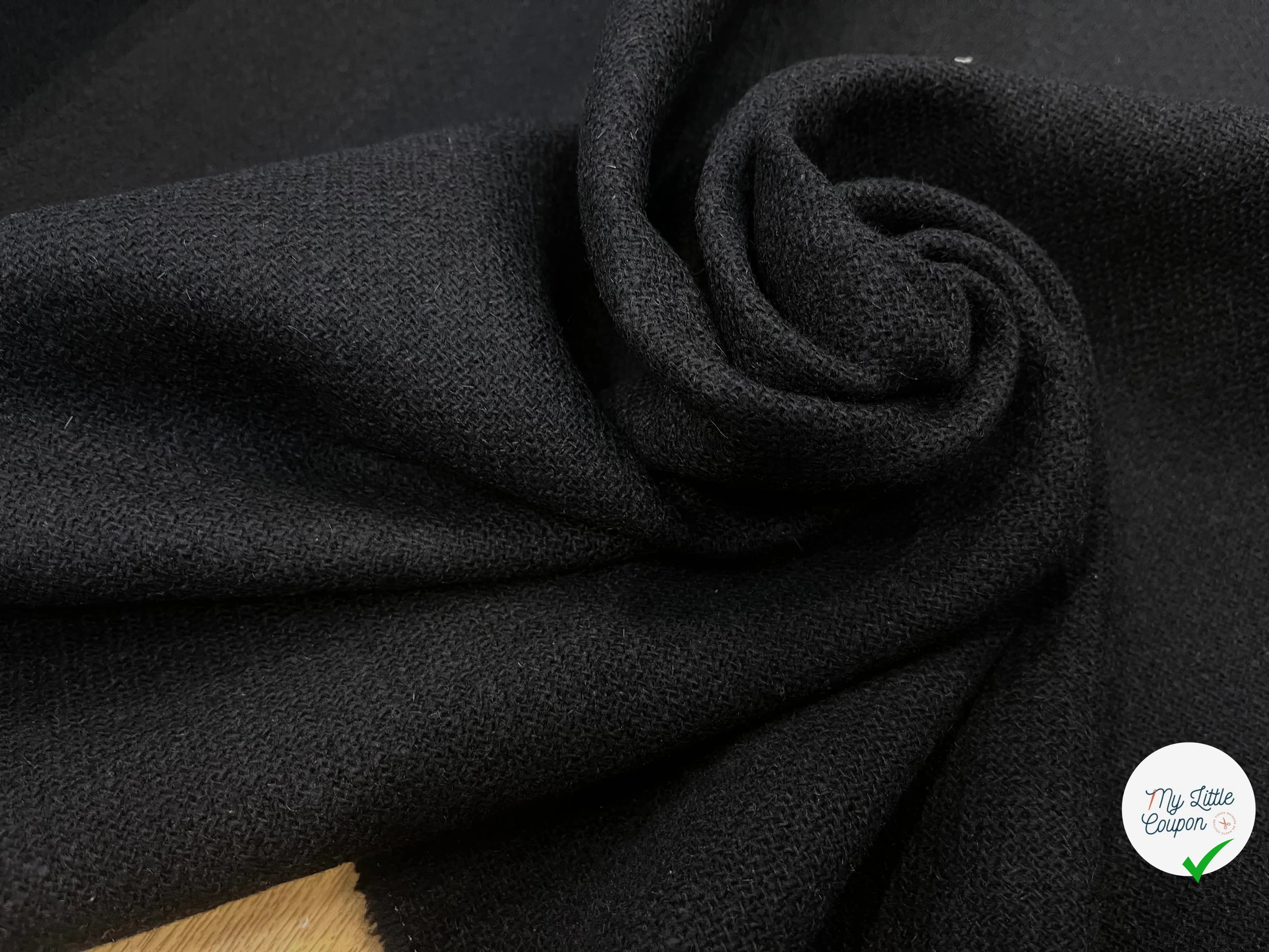 LAINE MANTEAU SERGÉE LOURDE NOIR 140CM - My Little Coupon