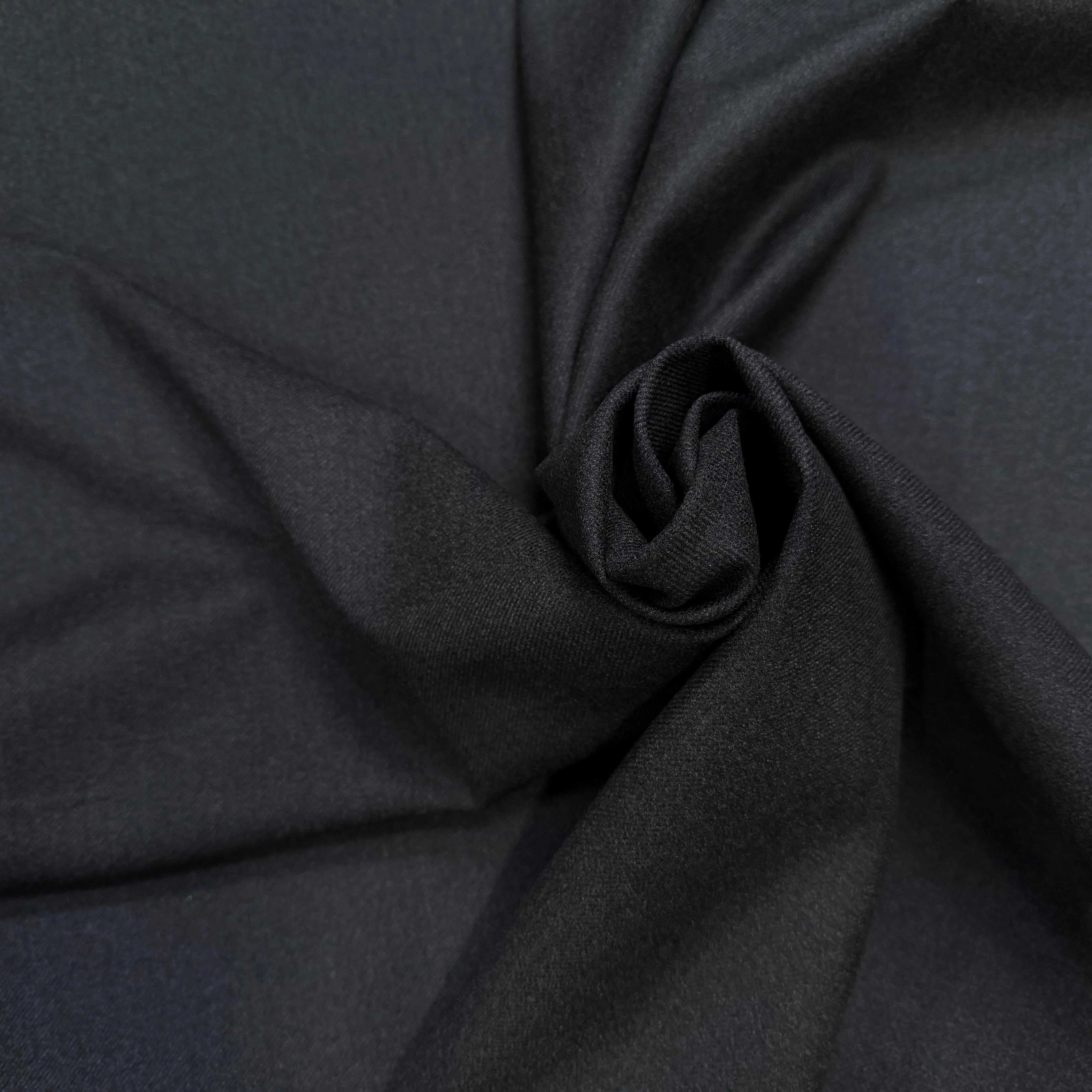 LAINE SERGÉE GRIS FONCÉ STRETCH 92% LAINE VIERGE - My Little Coupon