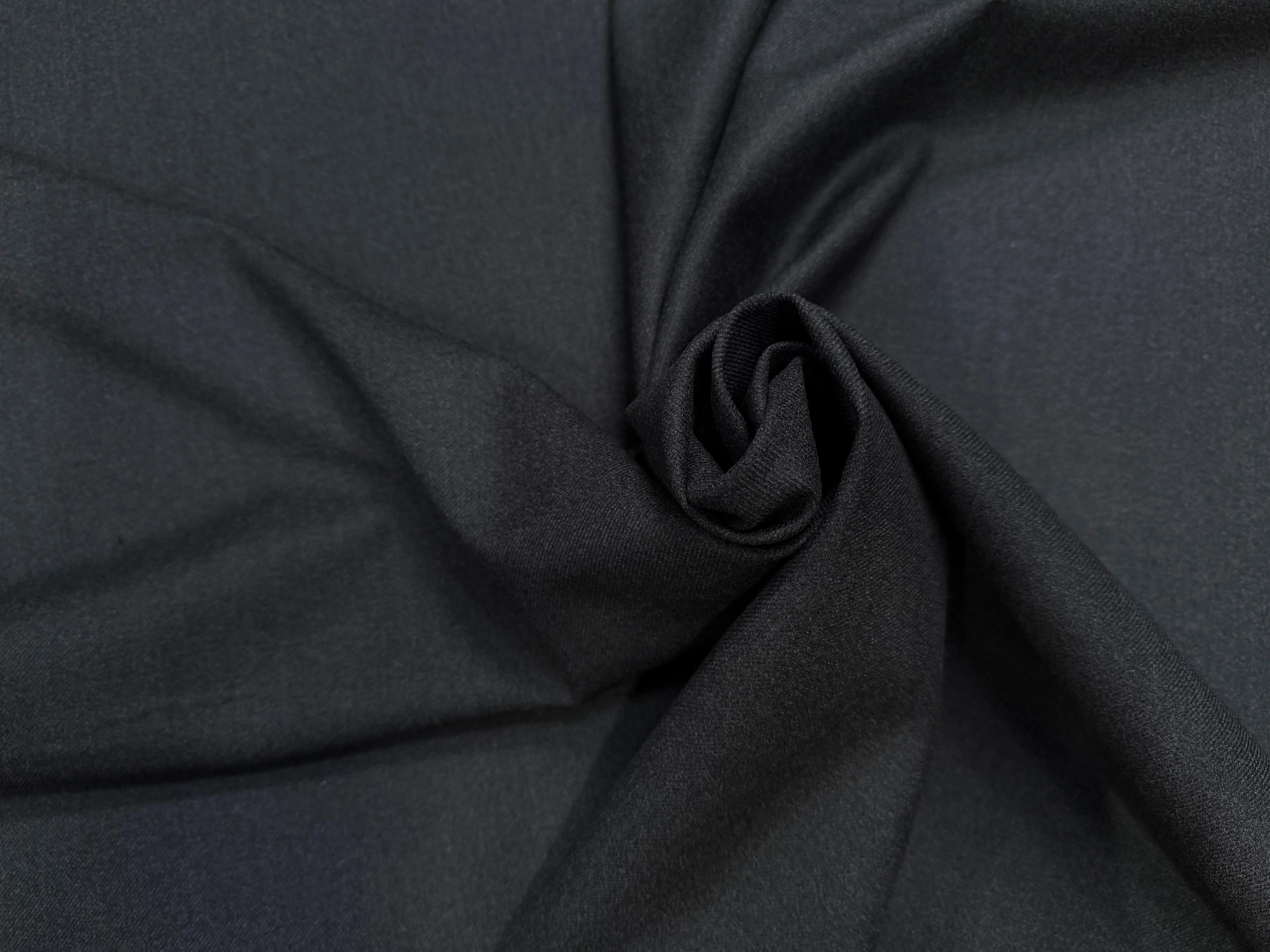 LAINE SERGÉE GRIS FONCÉ STRETCH 92% LAINE VIERGE - My Little Coupon