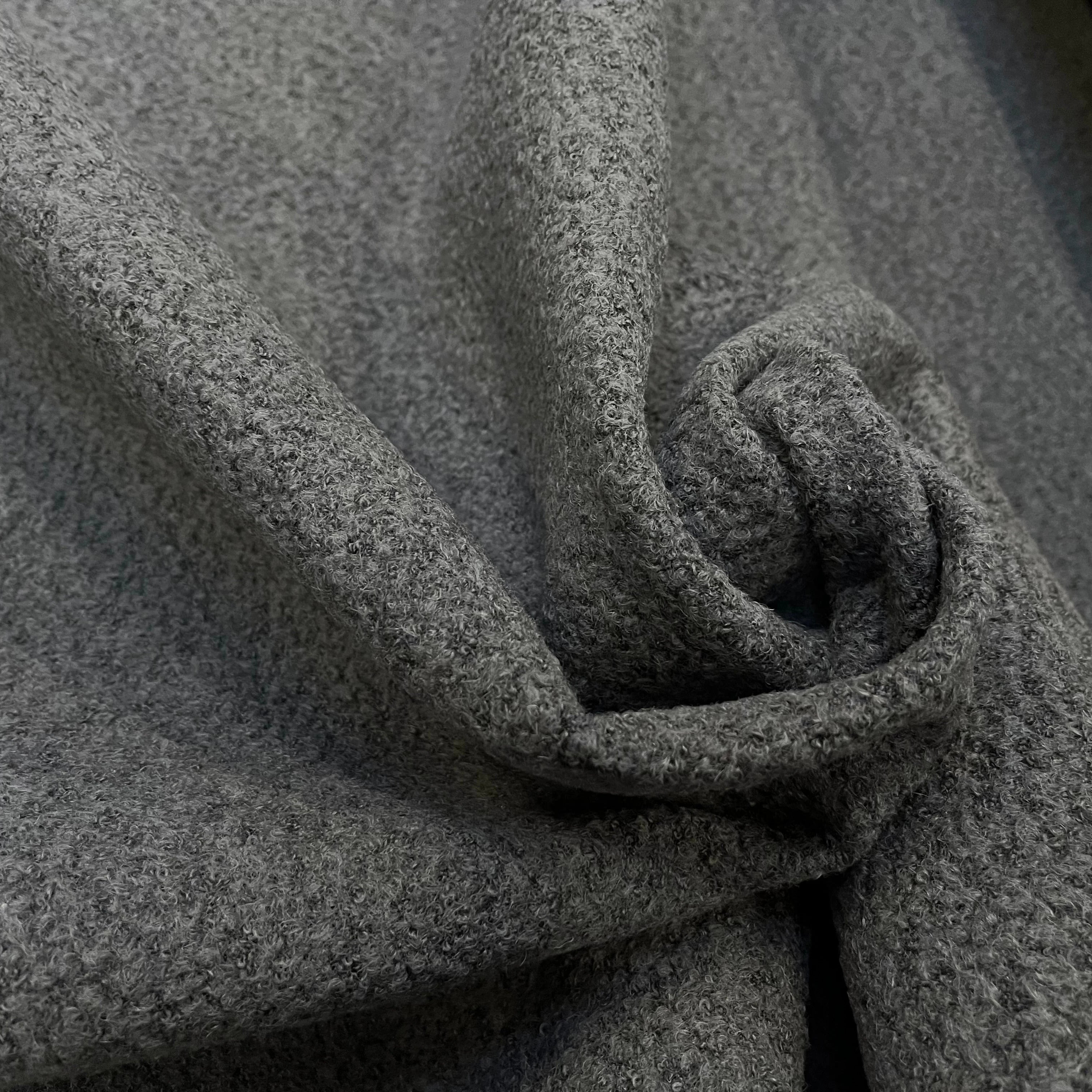 LAINE VIERGE ET BABY LAMA EFFET BOUCLE GRIS CHINE - My Little Coupon