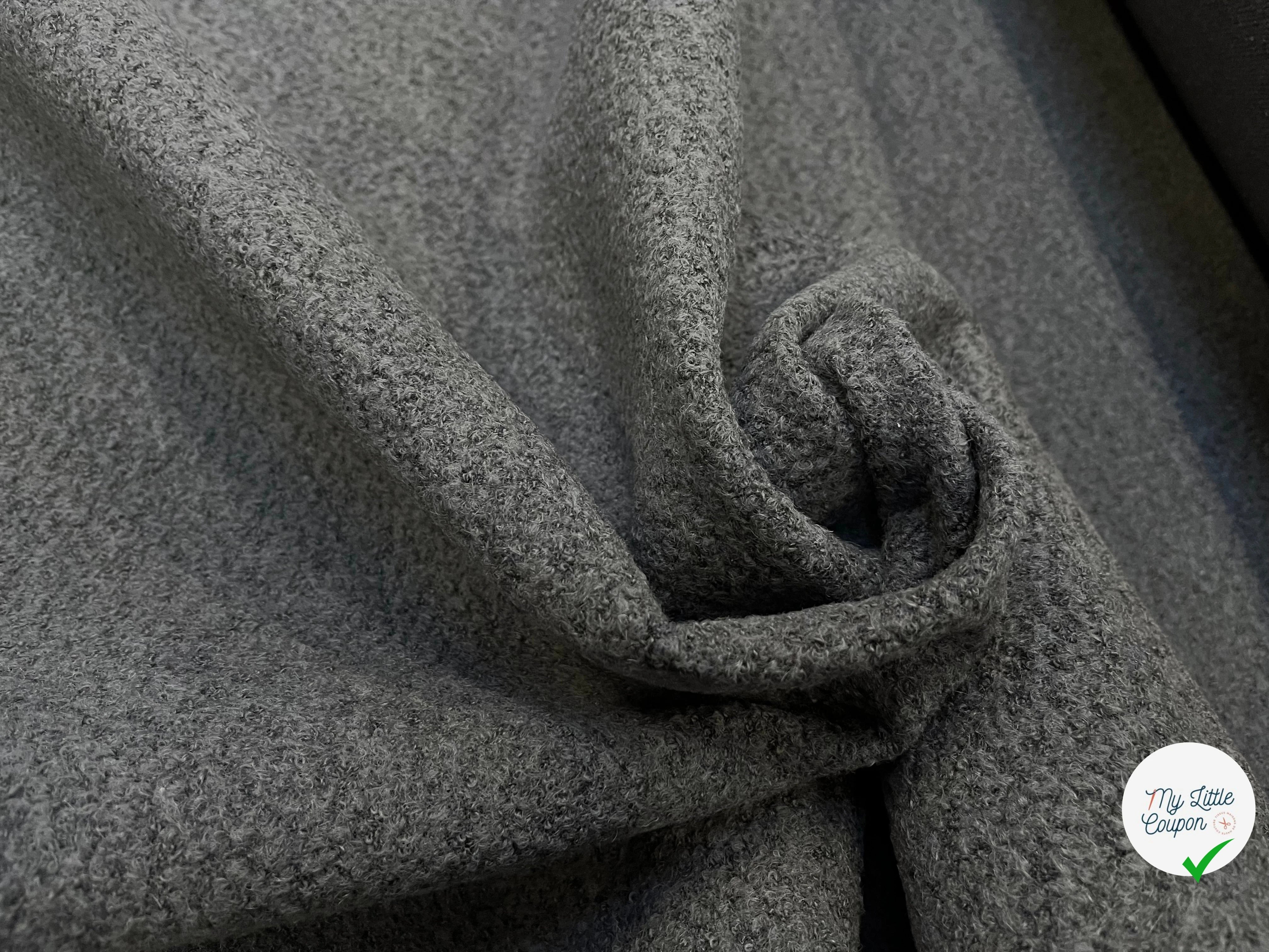 LAINE VIERGE ET BABY LAMA EFFET BOUCLE GRIS CHINE - My Little Coupon