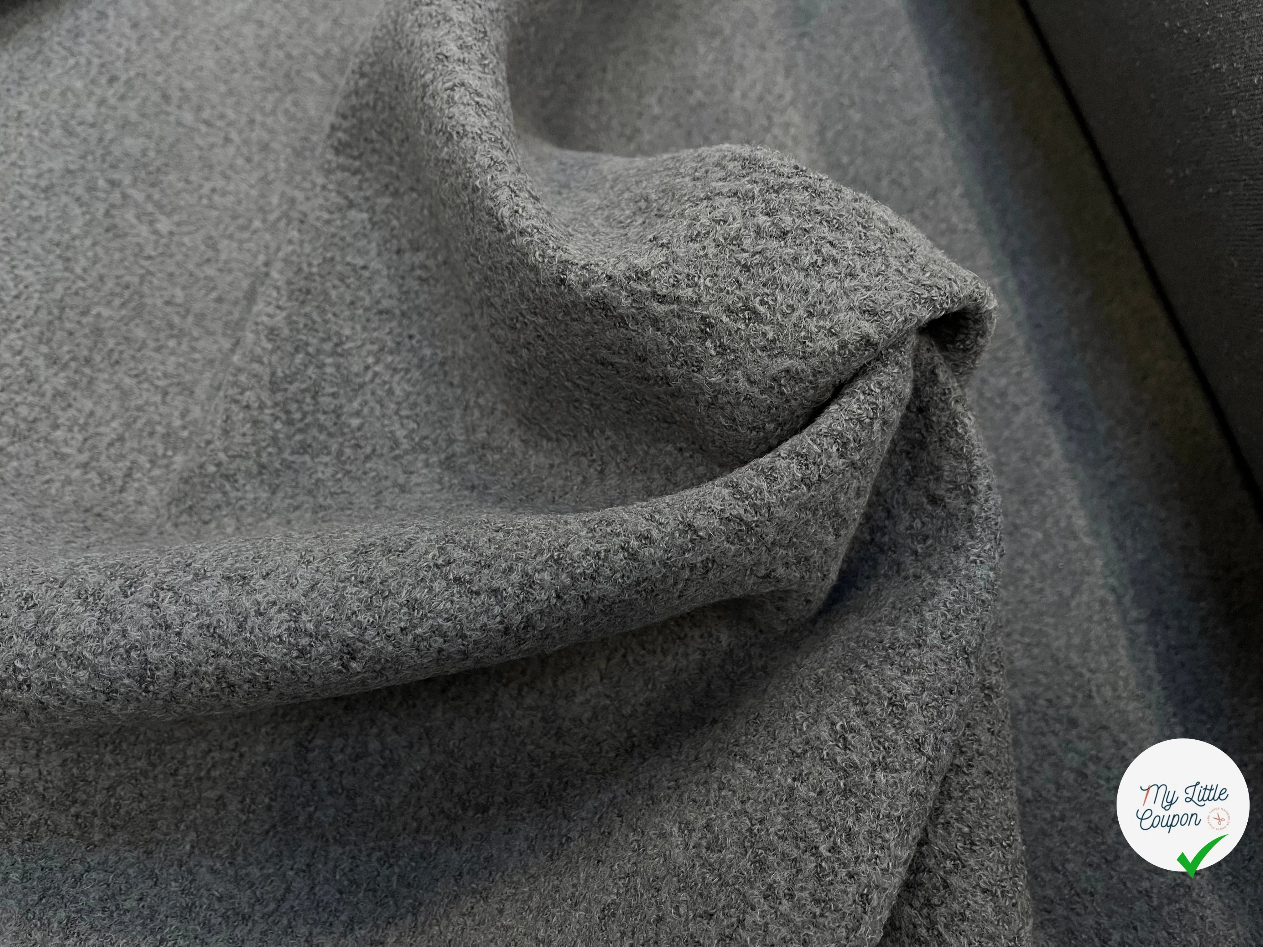 LAINE VIERGE ET BABY LAMA EFFET BOUCLE GRIS CHINE - My Little Coupon