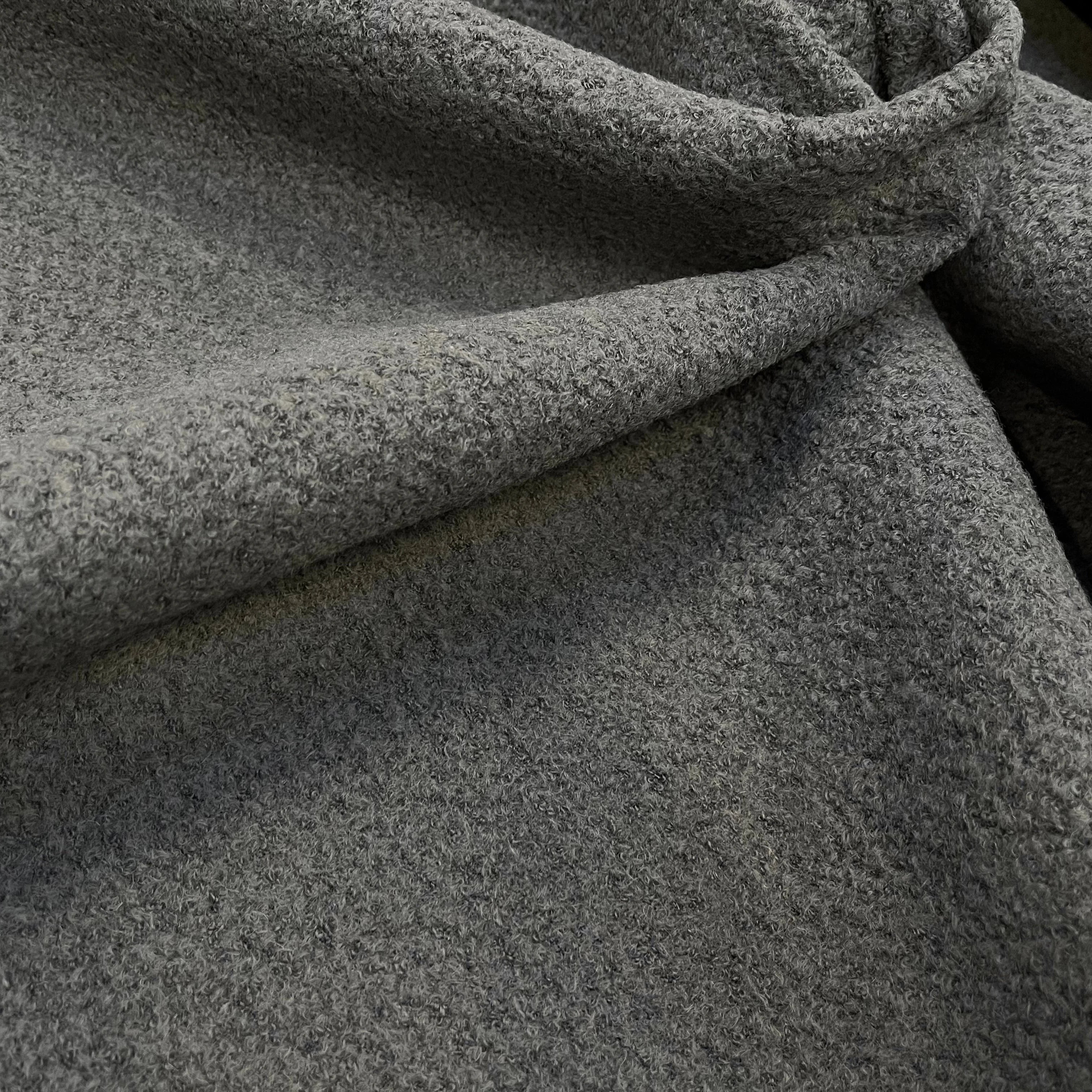 LAINE VIERGE ET BABY LAMA EFFET BOUCLE GRIS CHINE - My Little Coupon