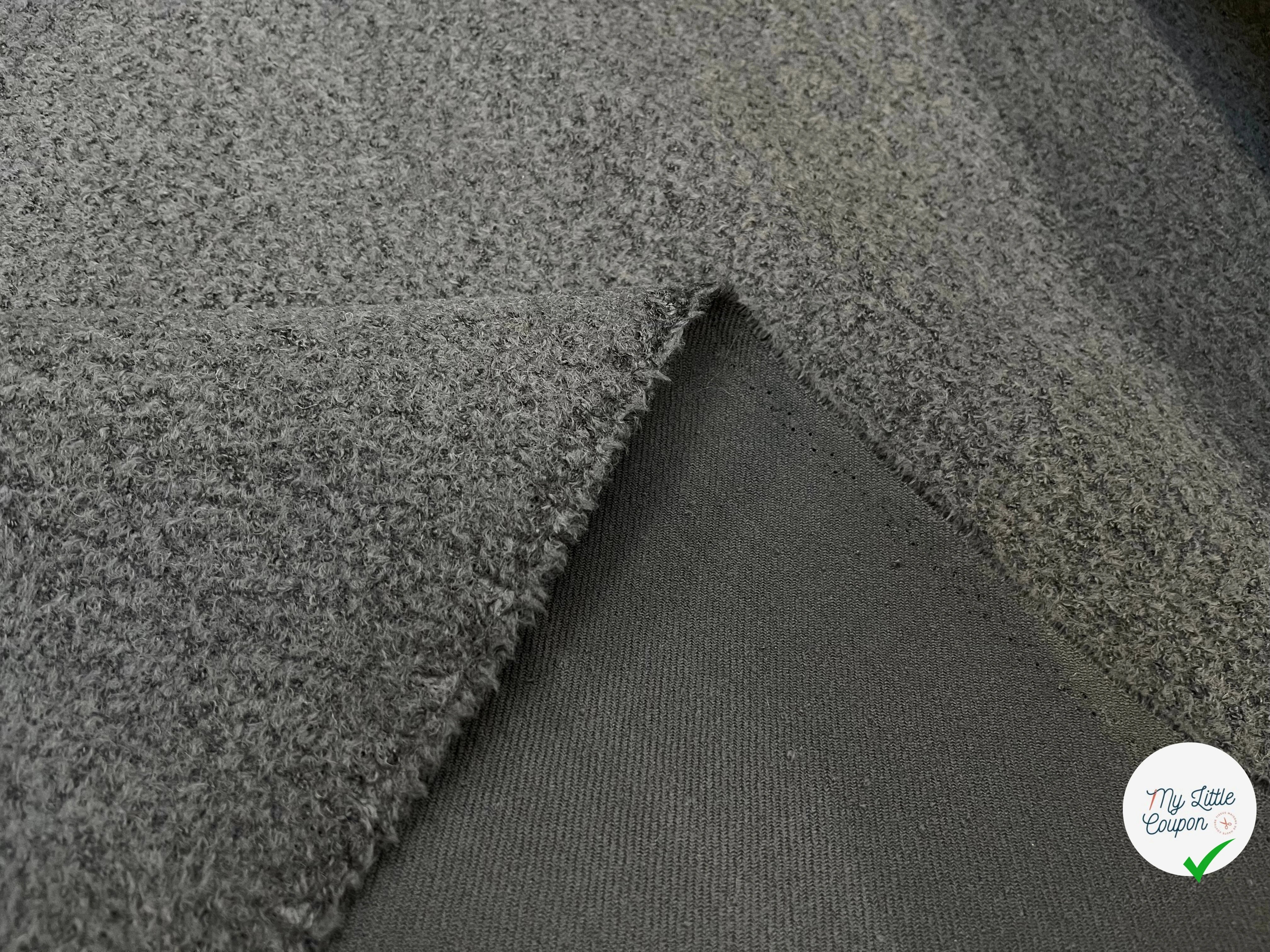 LAINE VIERGE ET BABY LAMA EFFET BOUCLE GRIS CHINE - My Little Coupon