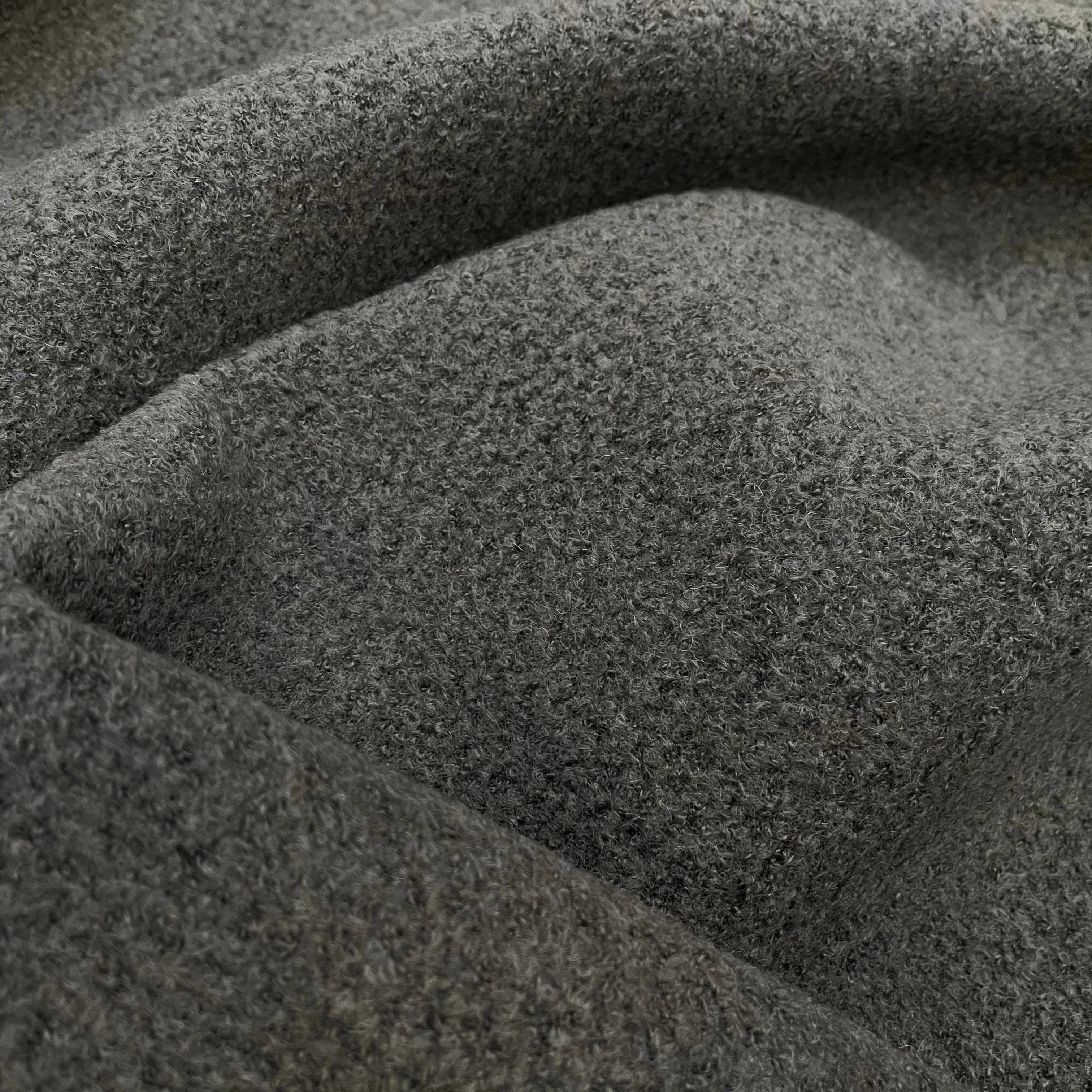 LAINE VIERGE ET BABY LAMA EFFET BOUCLE GRIS CHINE - My Little Coupon