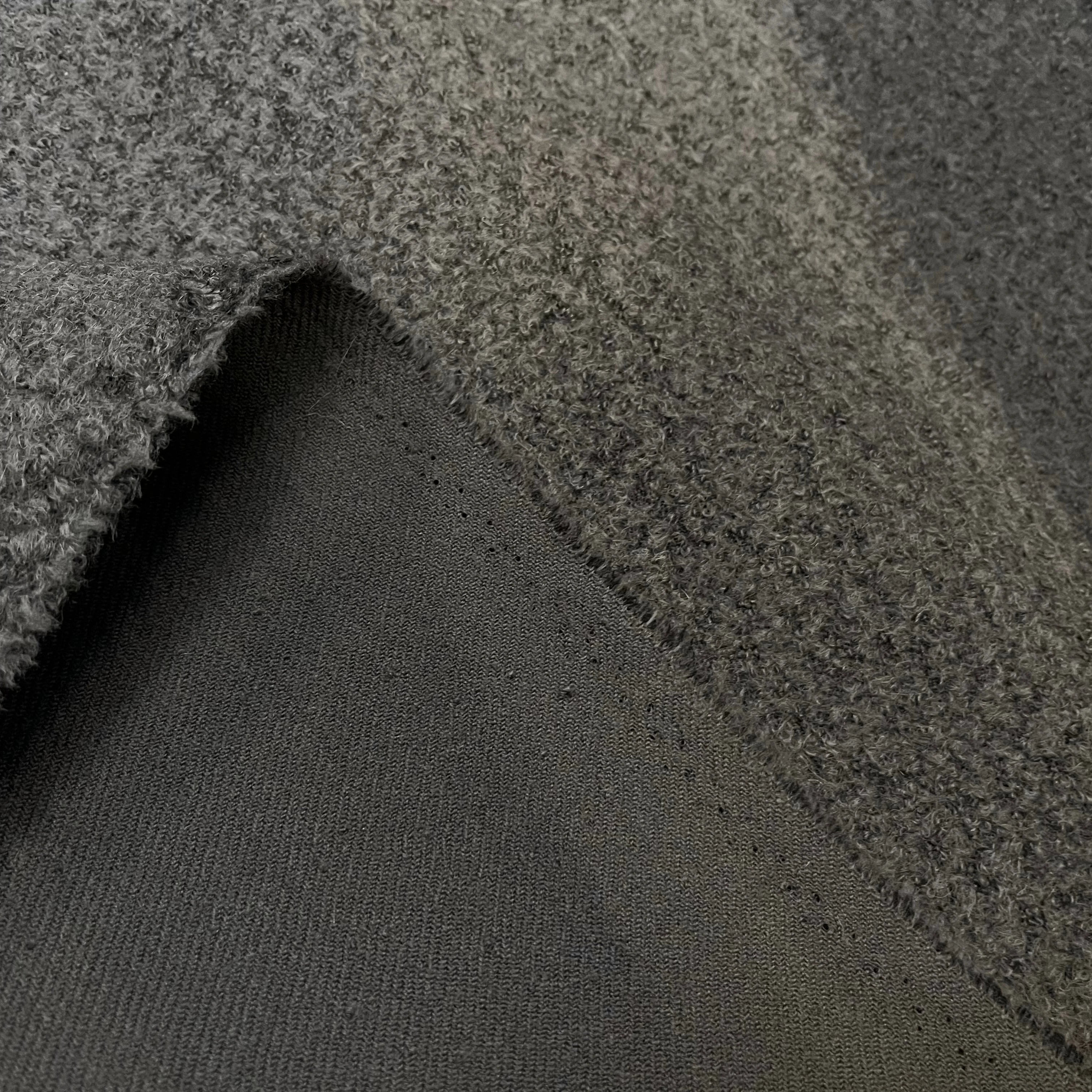 LAINE VIERGE ET BABY LAMA EFFET BOUCLE GRIS CHINE - My Little Coupon