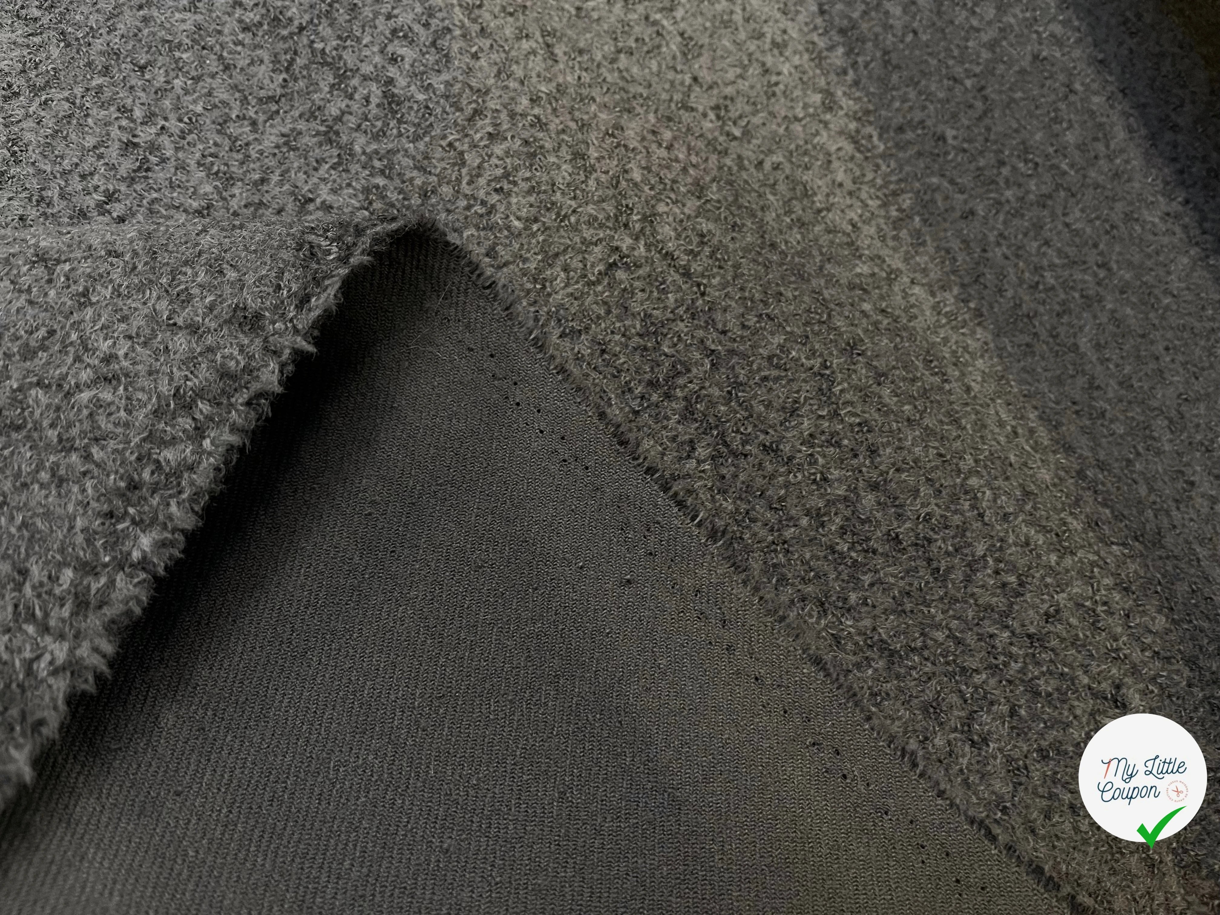 LAINE VIERGE ET BABY LAMA EFFET BOUCLE GRIS CHINE - My Little Coupon