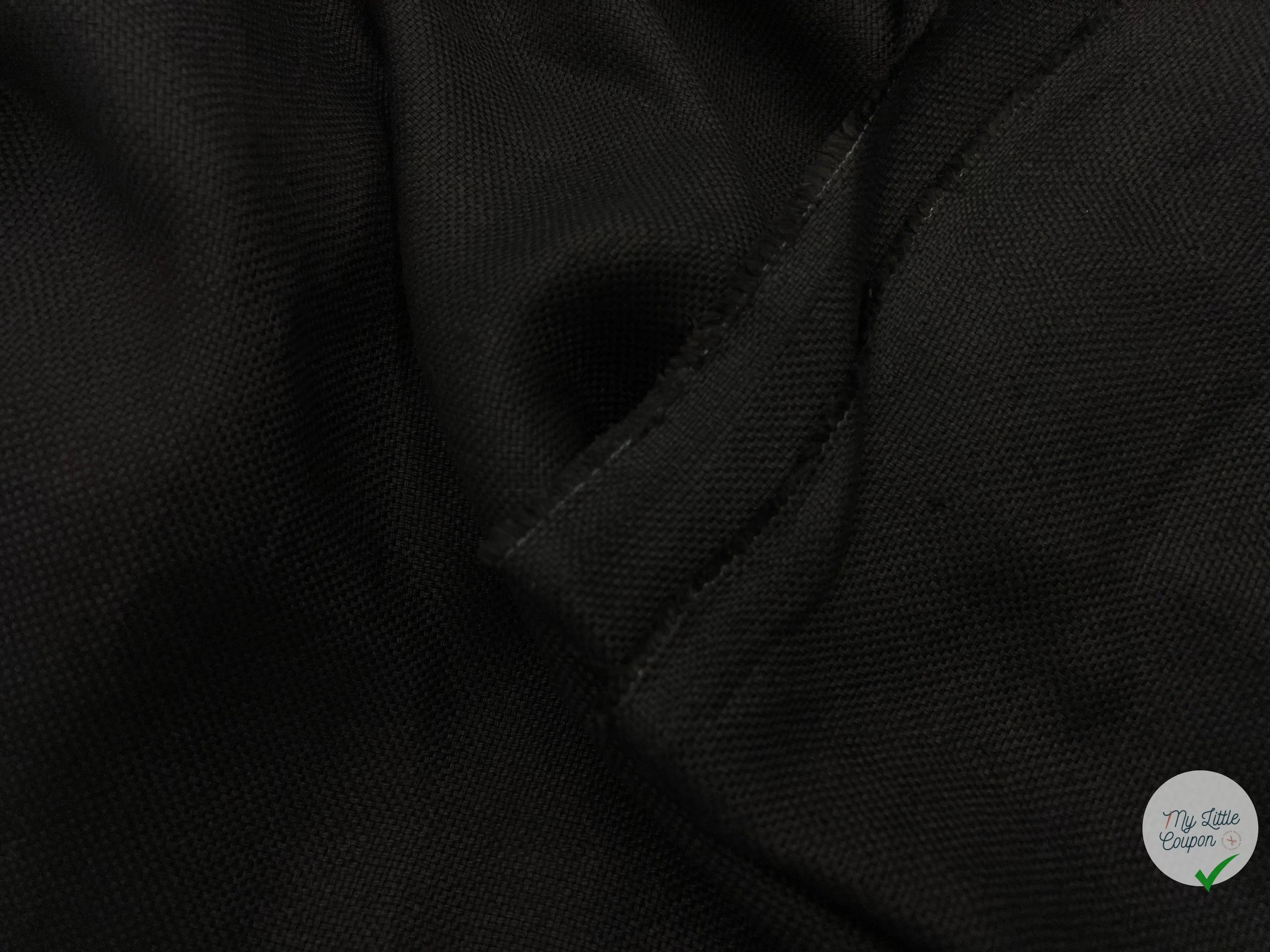 LIN CANEVAS LOURD 100% LIN NOIR - My Little Coupon - tissu - coudre