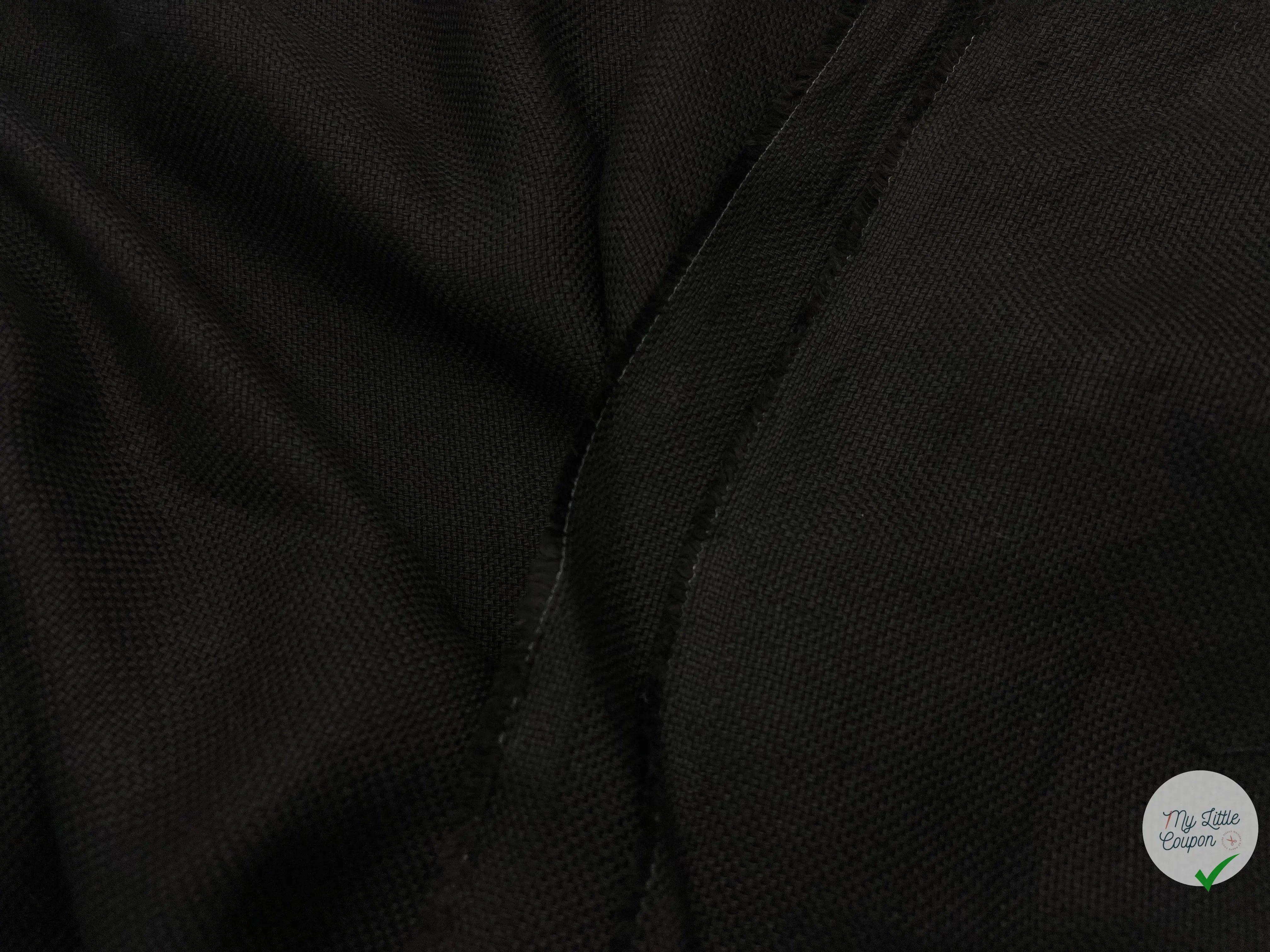 LIN CANEVAS LOURD 100% LIN NOIR - My Little Coupon - tissu - coudre