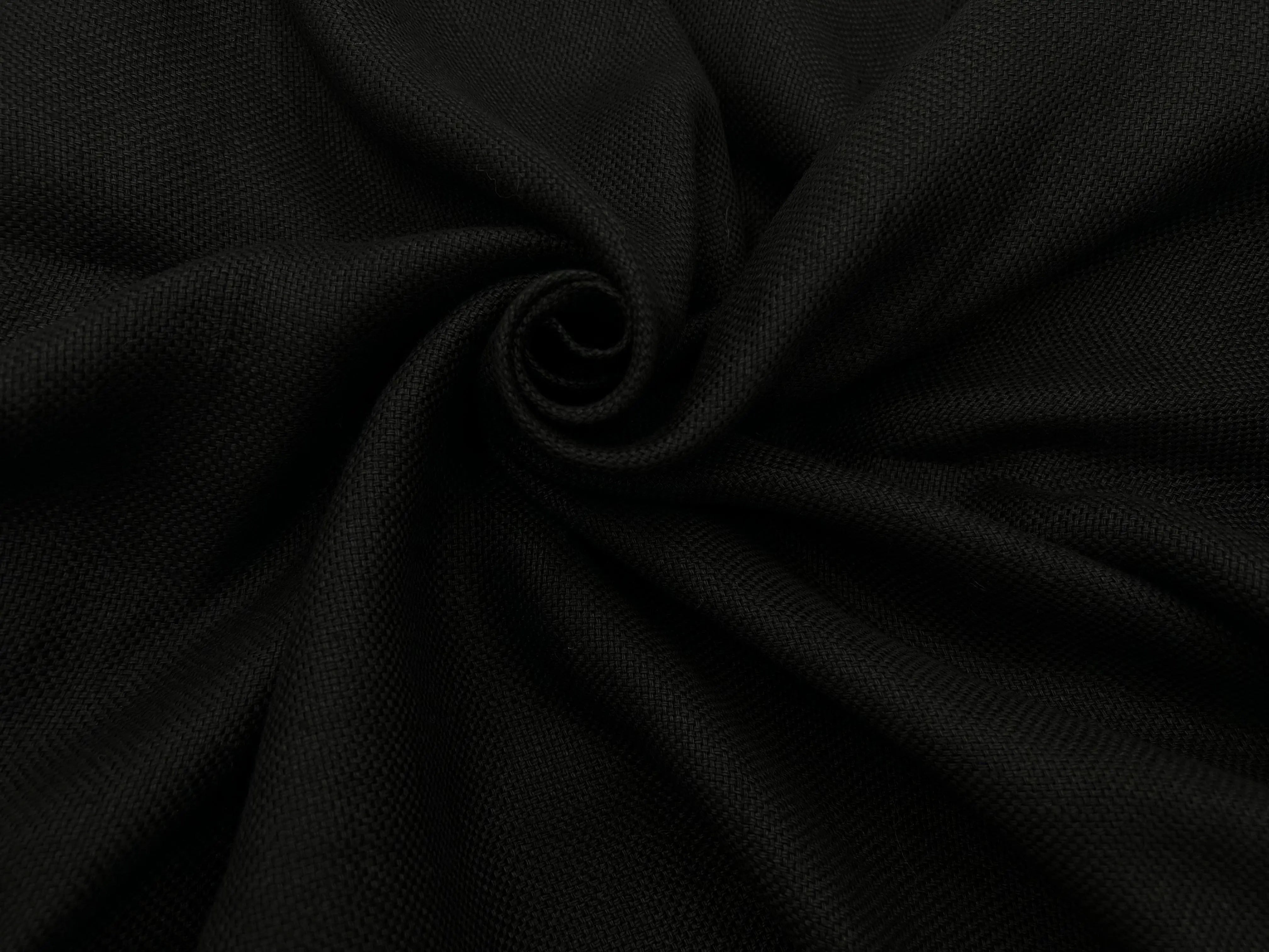 LIN CANEVAS LOURD 100% LIN NOIR - My Little Coupon - tissu - coudre