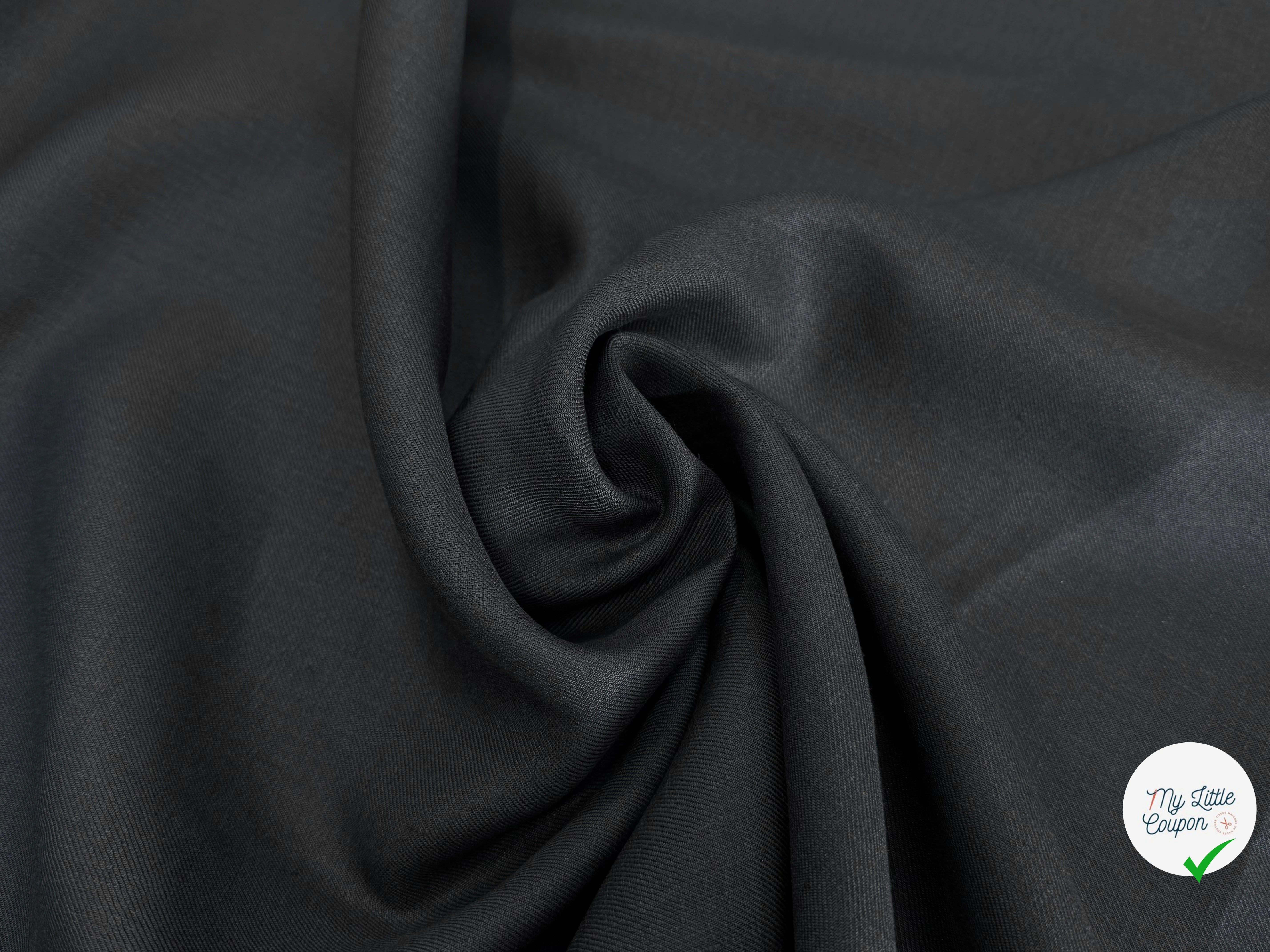 LIN COTON SERGÉ LOURD NOIR - My Little Coupon