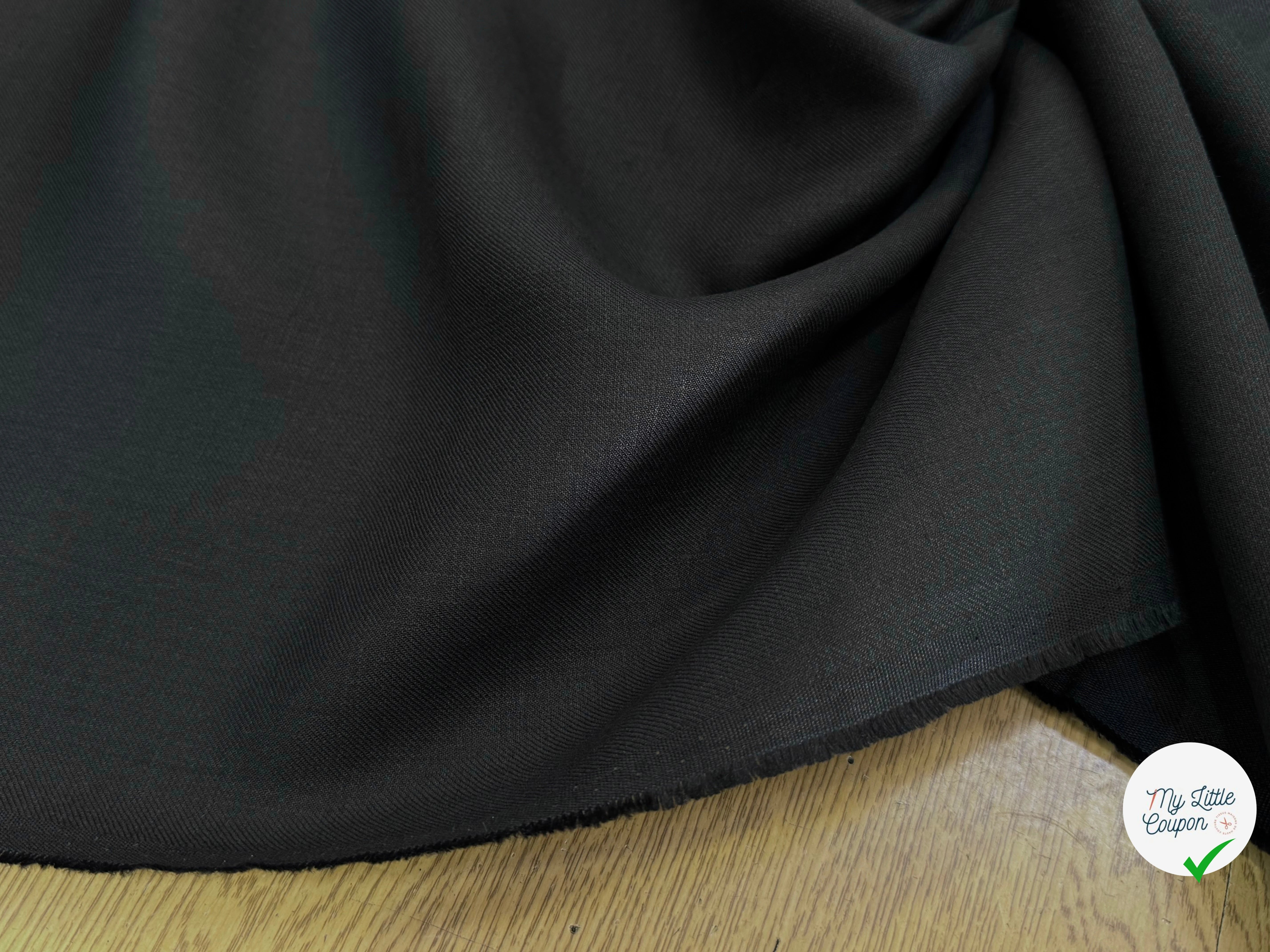 LIN COTON SERGÉ LOURD NOIR - My Little Coupon