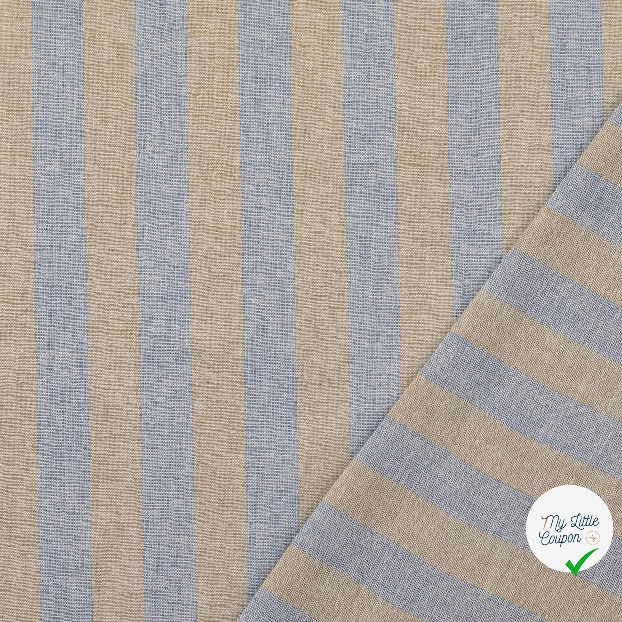 LIN ET COTON RAYURES BLEU CIEL - My Little Coupon