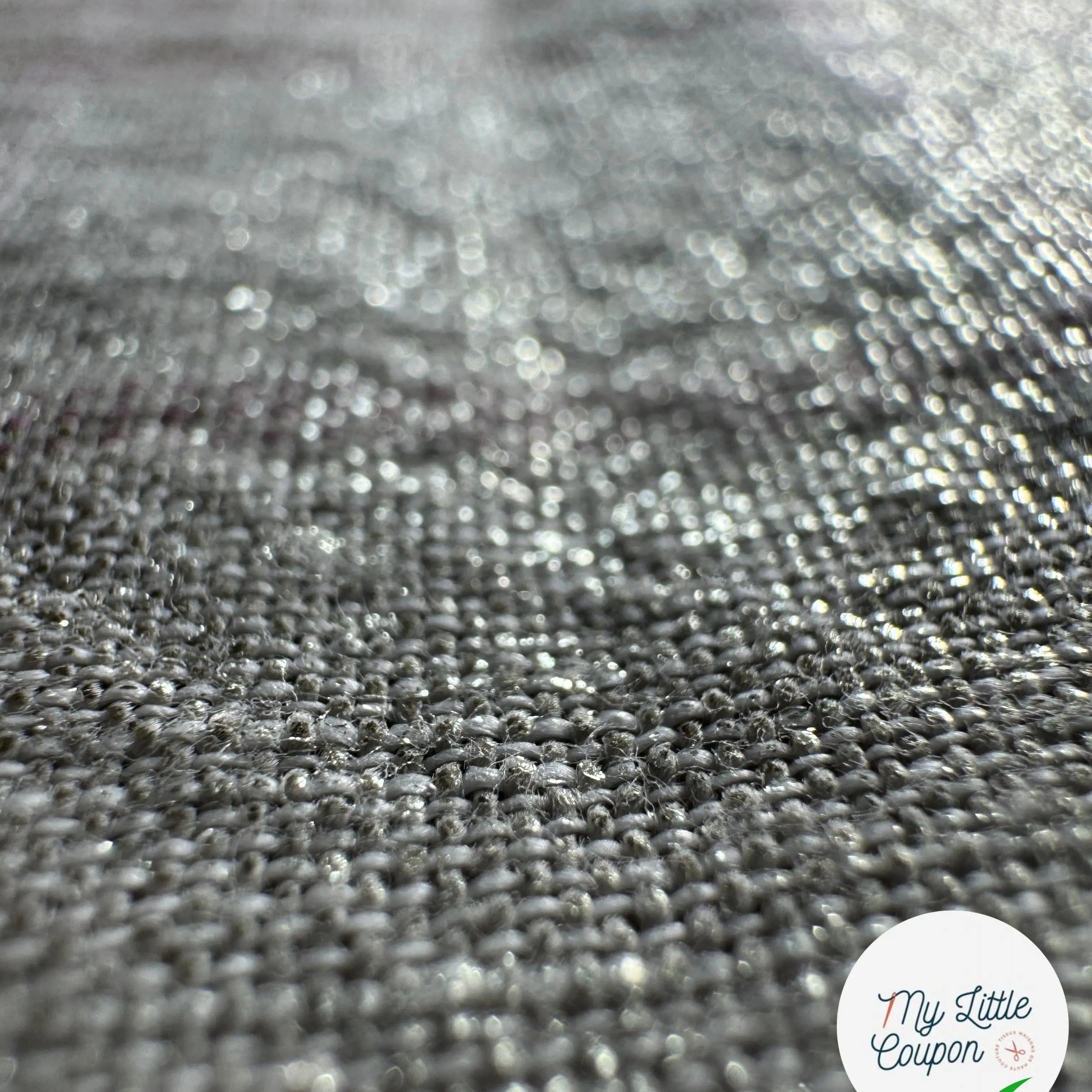 LIN FOND GRIS BEIGE TARTAN ROSE LAMÉ - My Little Coupon