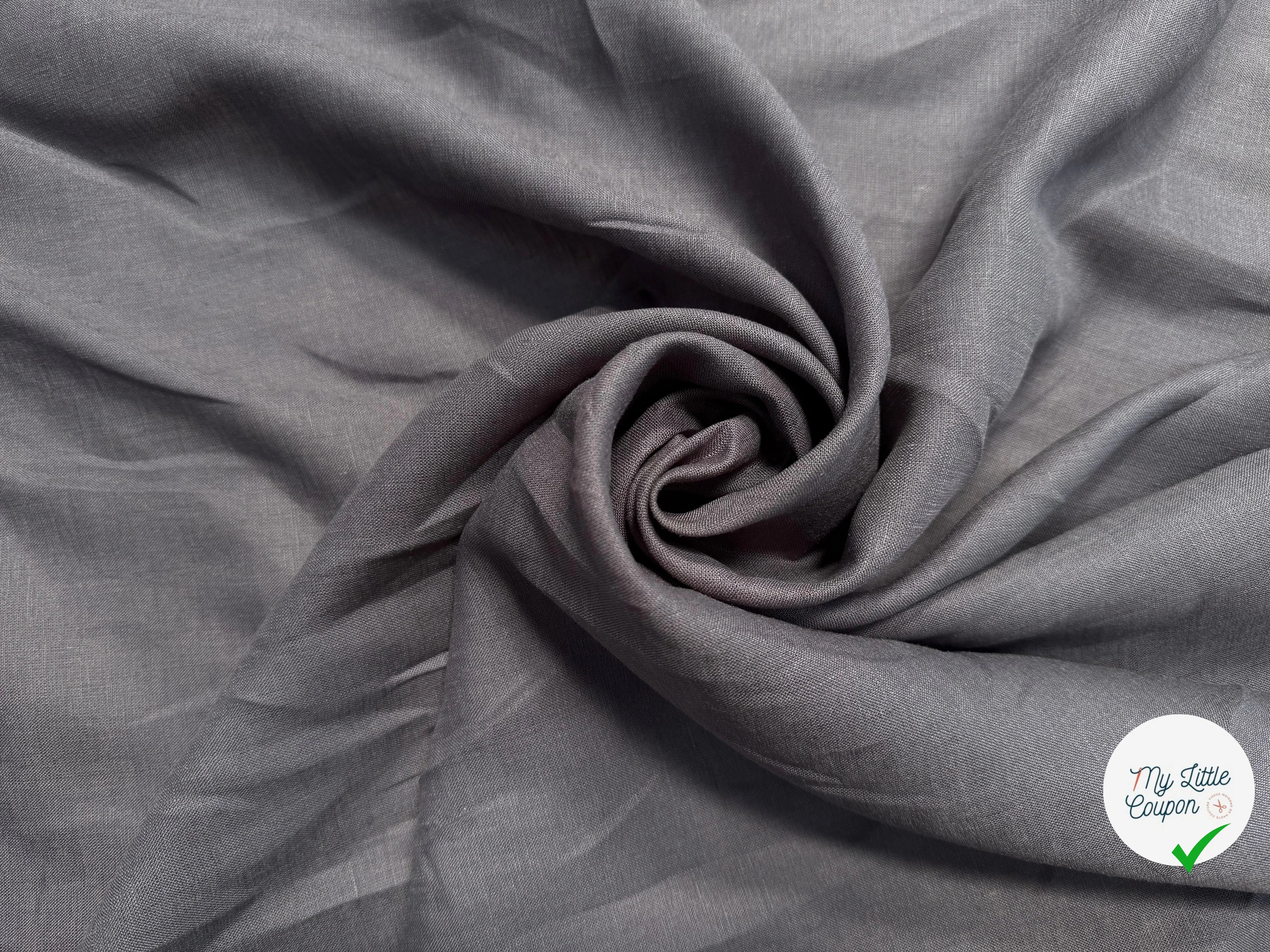 LIN GRIS FONCÉ UNI - My Little Coupon
