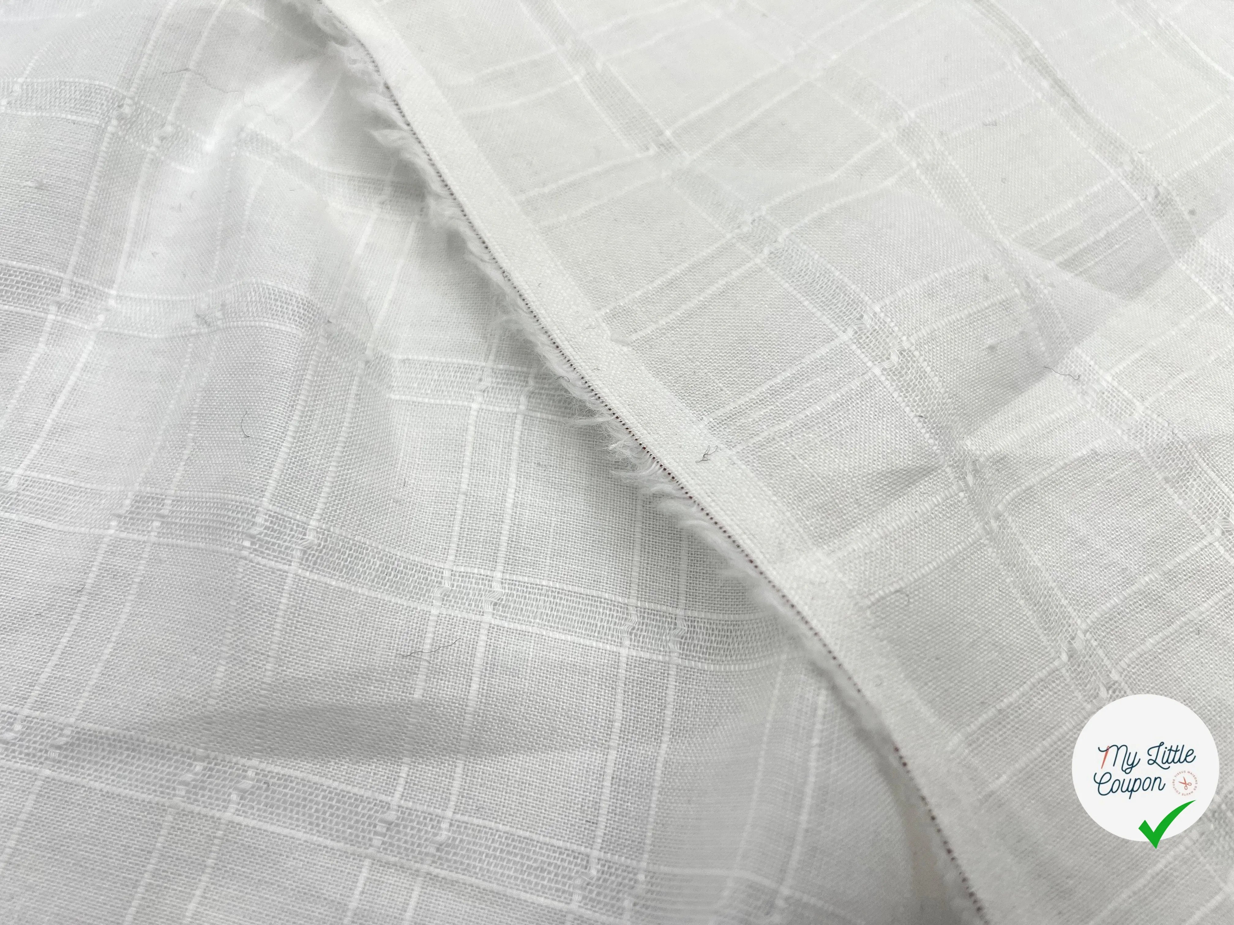 LIN JACQUARD BLANC OPTICAL - My Little Coupon - tissu - coudre