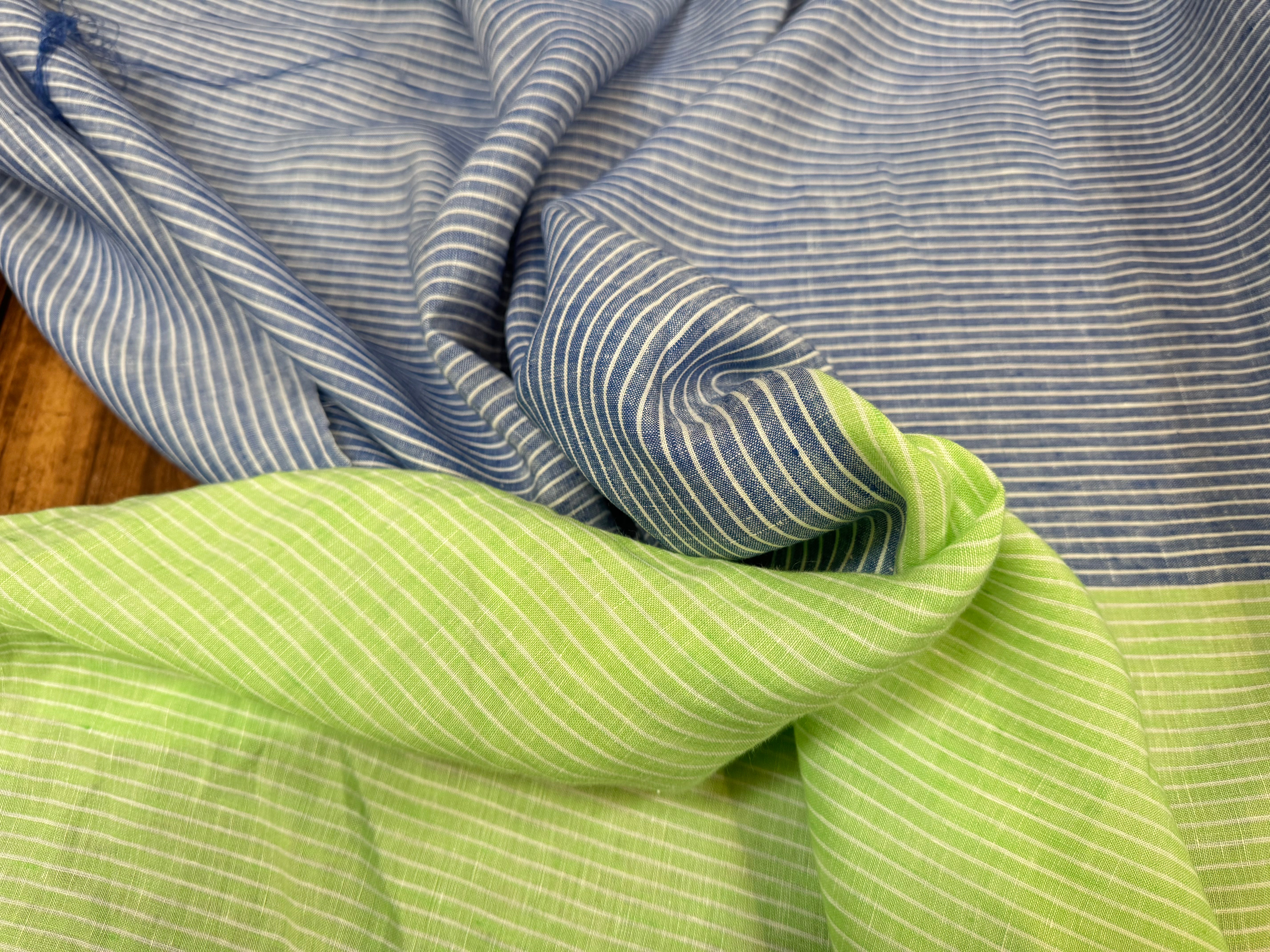 LIN RAYURES BLEU VERT - My Little Coupon