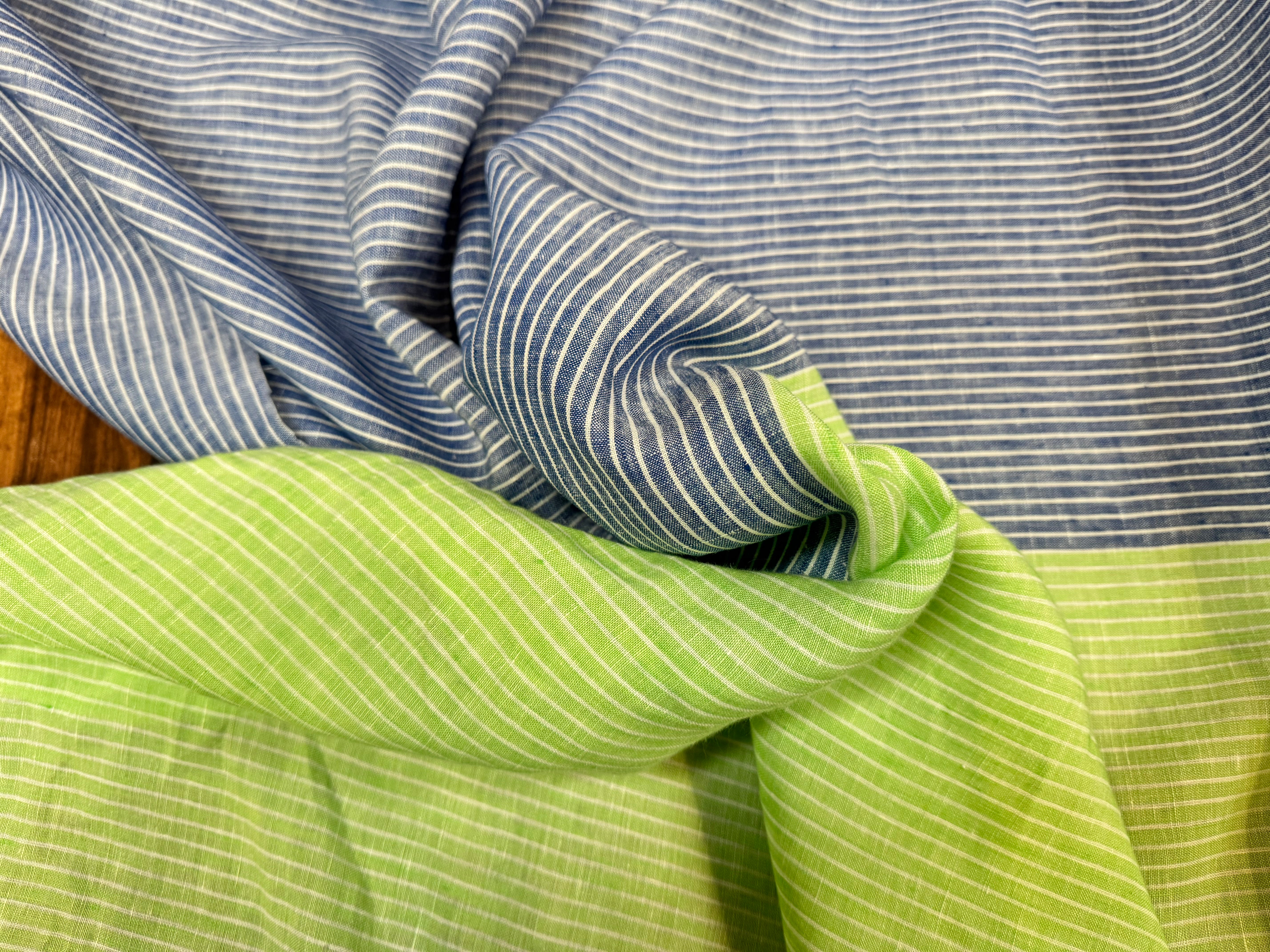 LIN RAYURES BLEU VERT - My Little Coupon