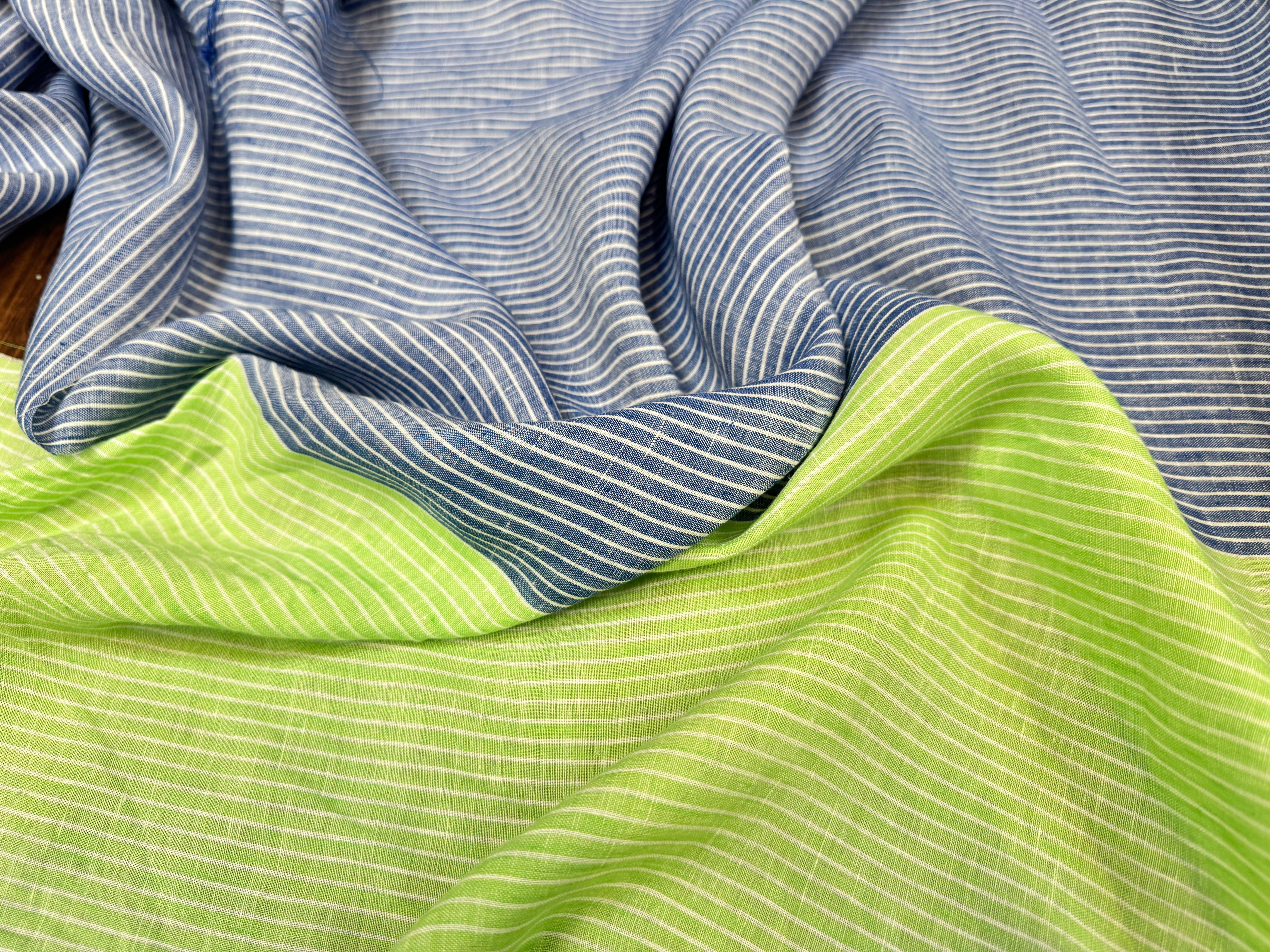 LIN RAYURES BLEU VERT - My Little Coupon