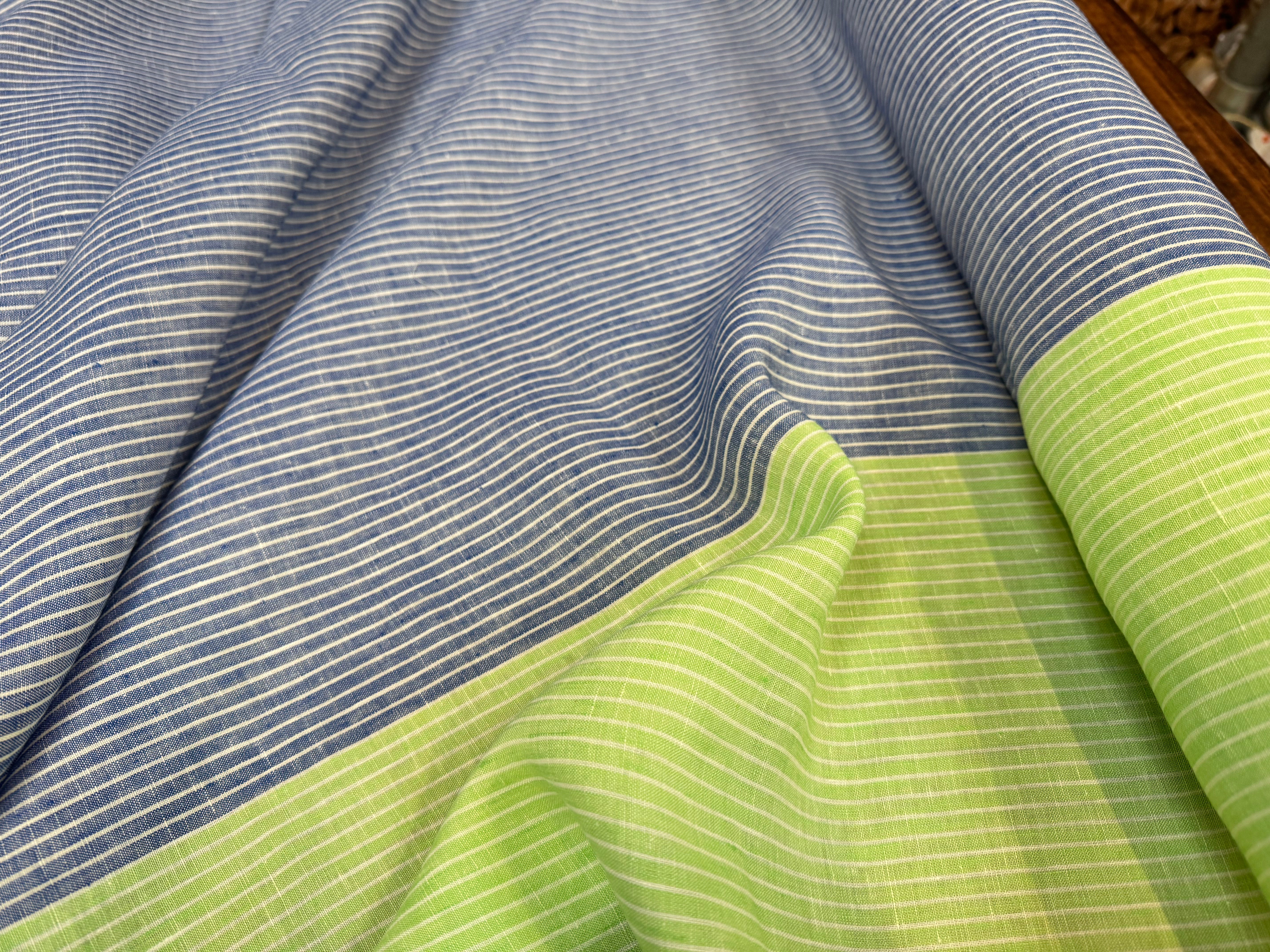 LIN RAYURES BLEU VERT - My Little Coupon