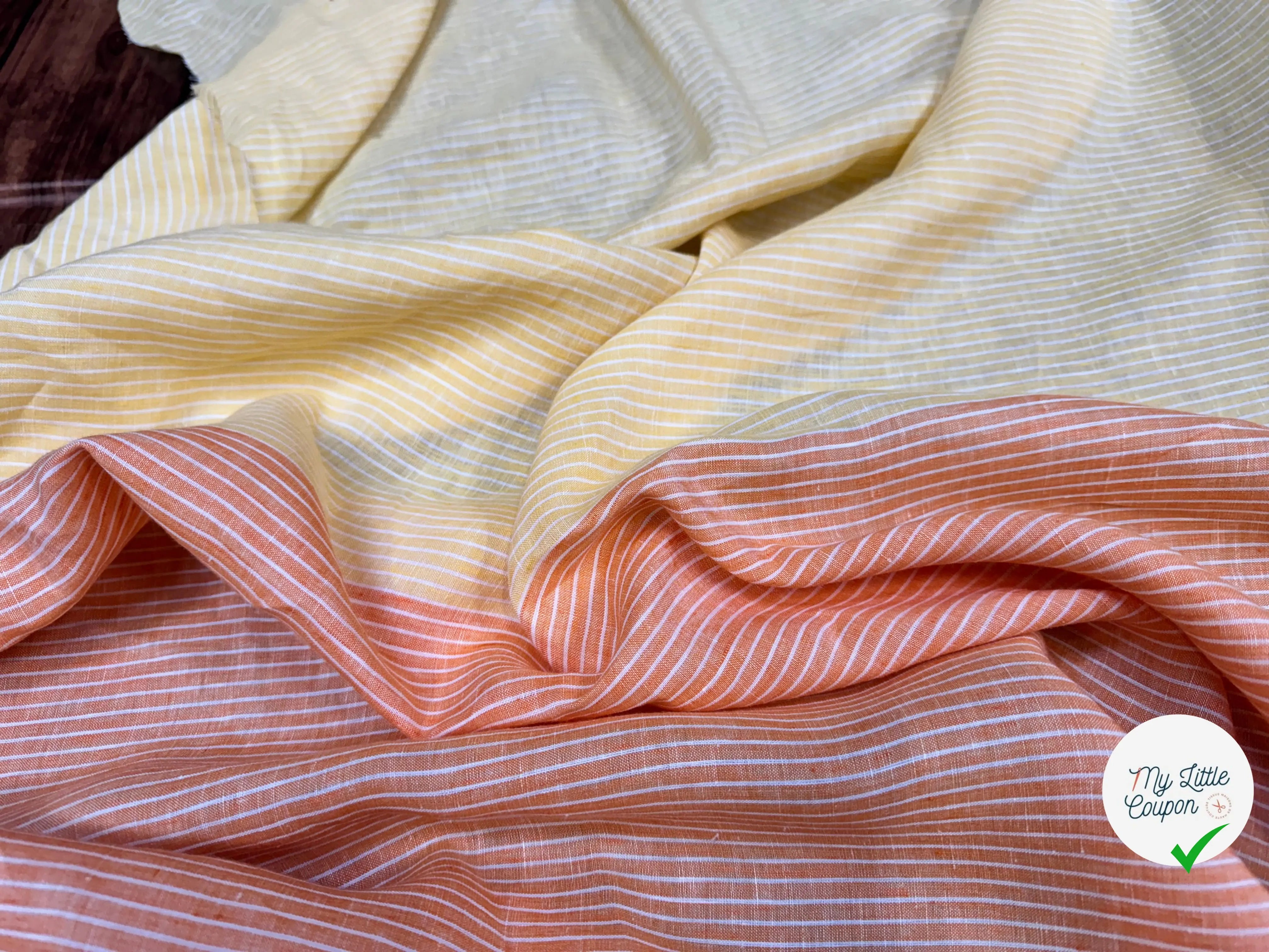 LIN RAYURES ORANGE JAUNE - My Little Coupon