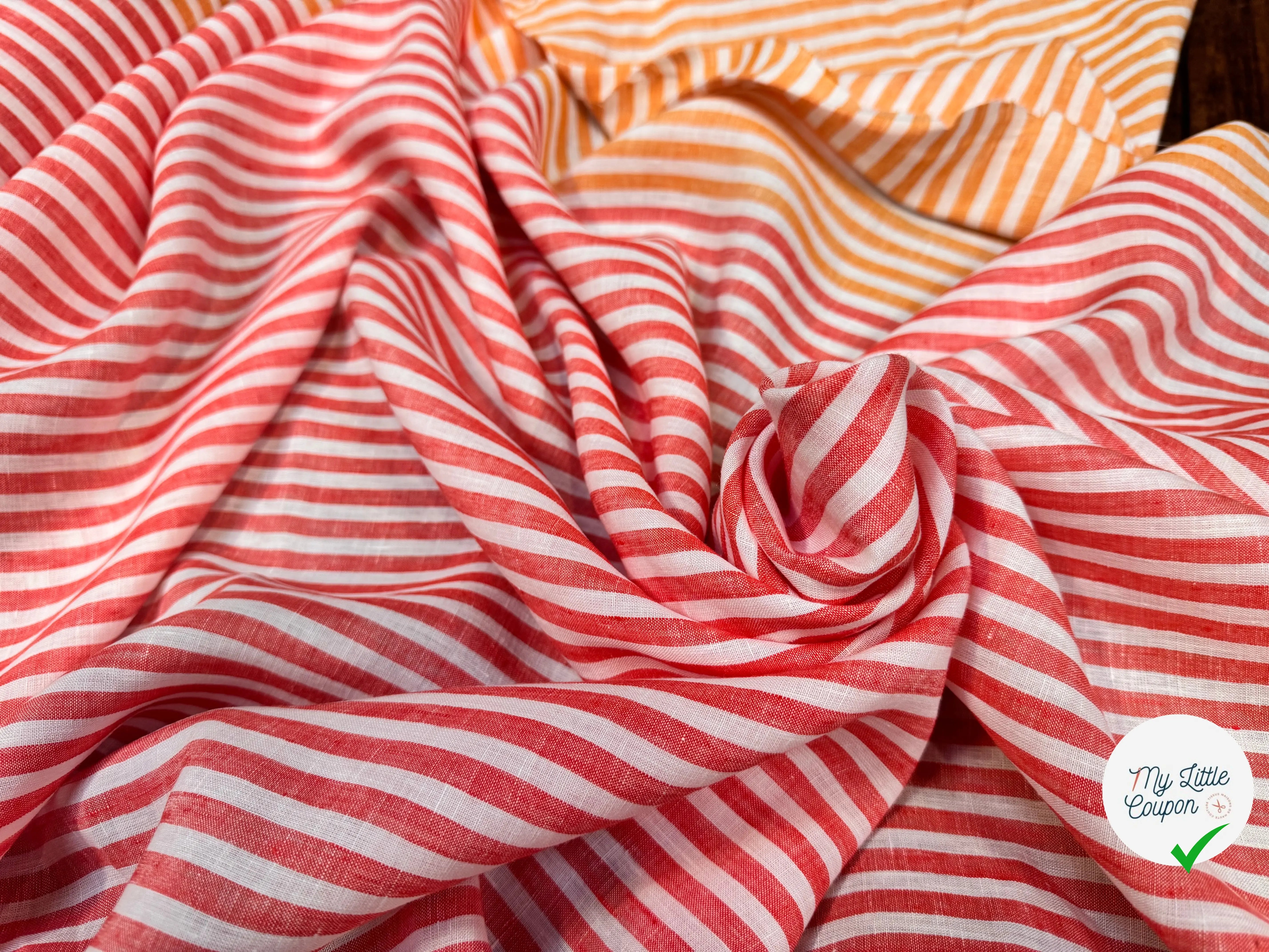 LIN RAYURES ORANGE & ROUGE KLASIKINE - My Little Coupon