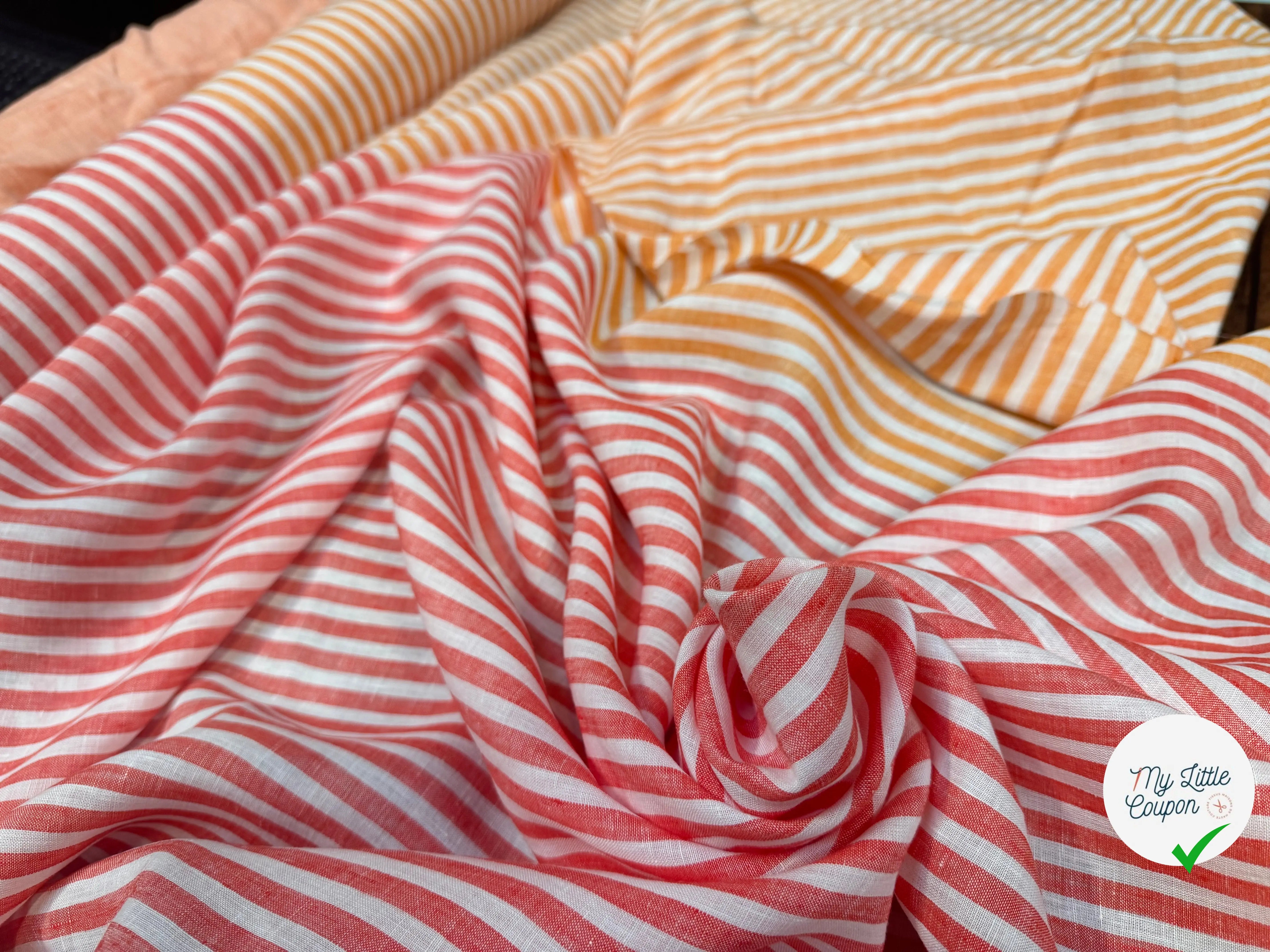 LIN RAYURES ORANGE & ROUGE KLASIKINE - My Little Coupon