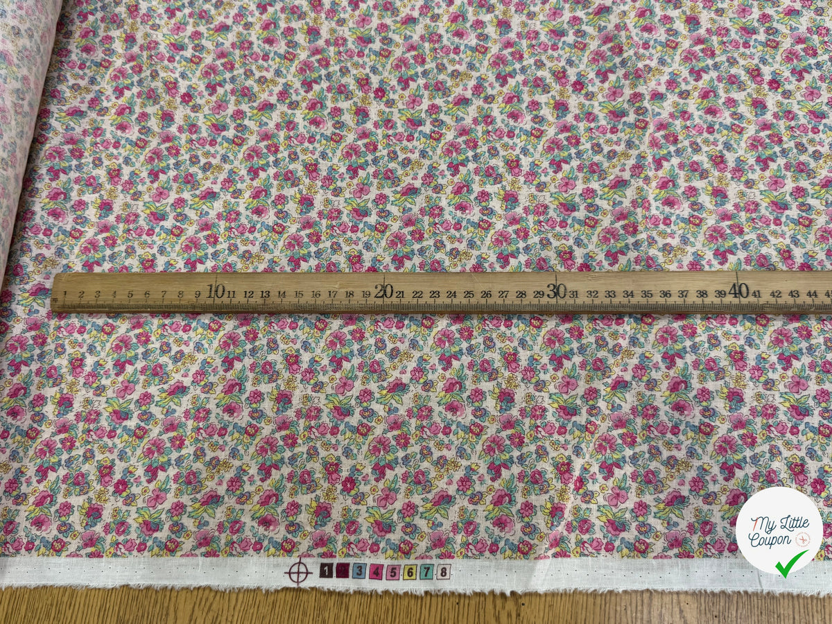 LIN VISCOSE DOUCE FLUIDE ESPRIT LIBERTY JOLIES PETITES FLEURS MULTICO 65% LIN - My Little Coupon