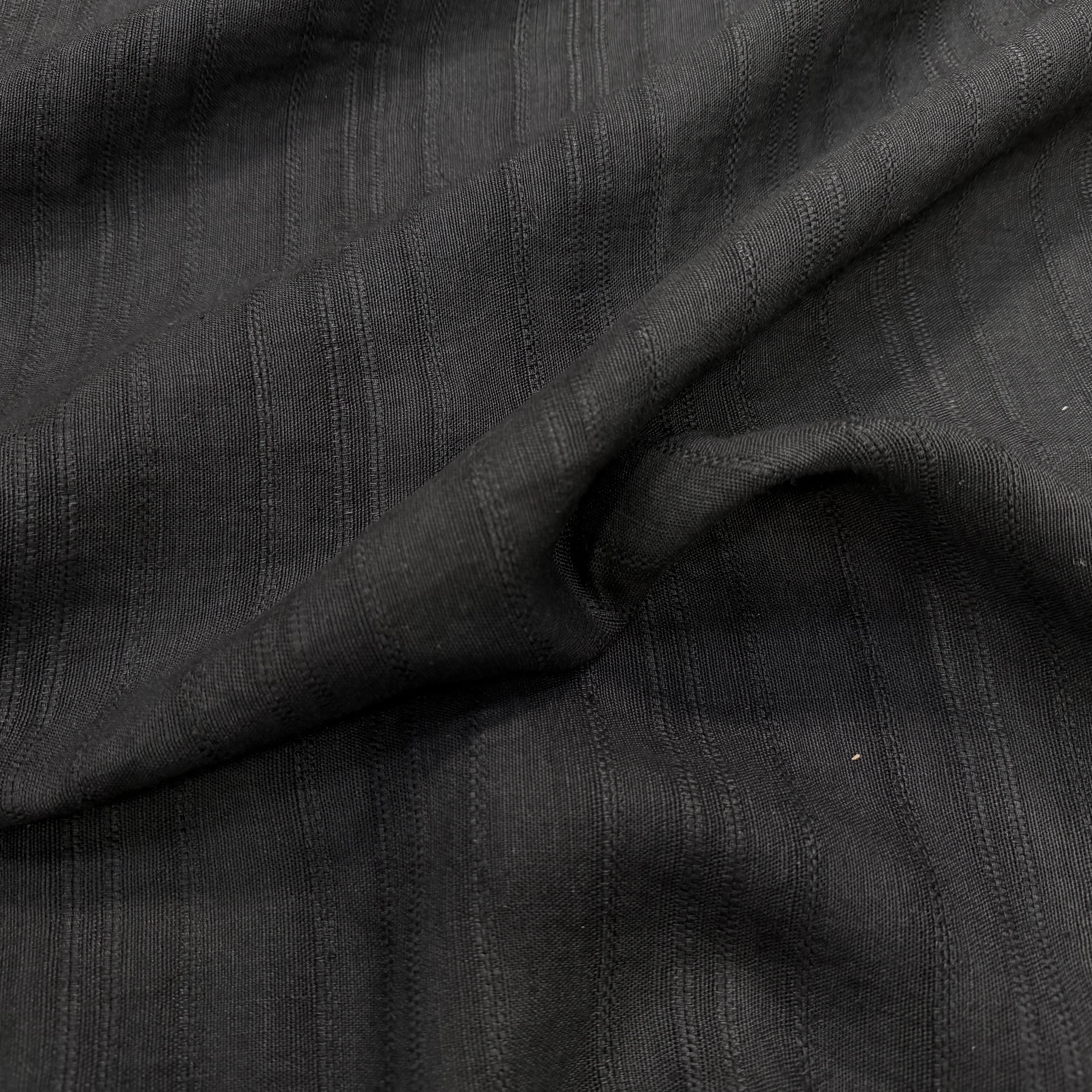 LIN VISCOSE NOIR SUPERBE TENUE RAYURES - My Little Coupon