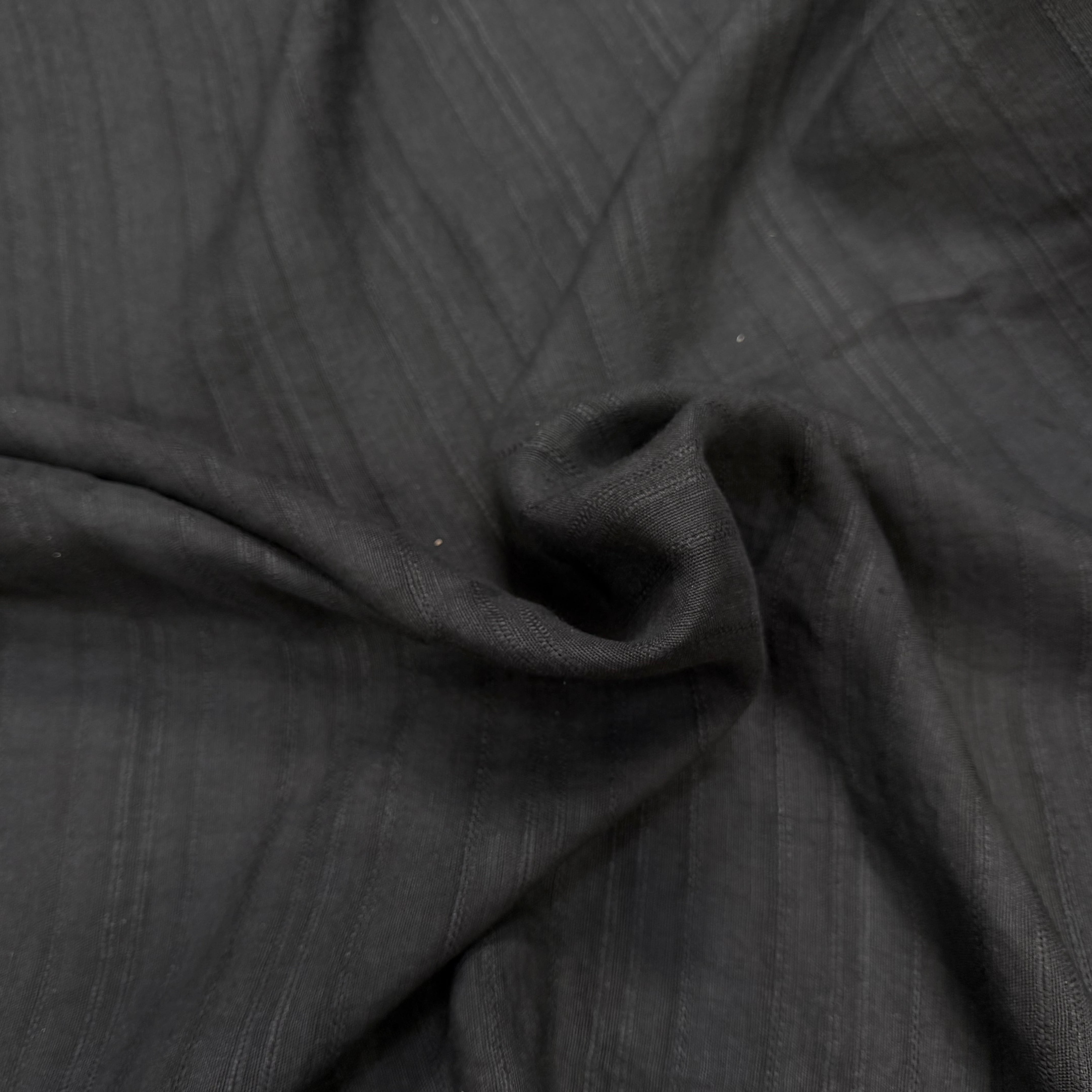 LIN VISCOSE NOIR SUPERBE TENUE RAYURES - My Little Coupon