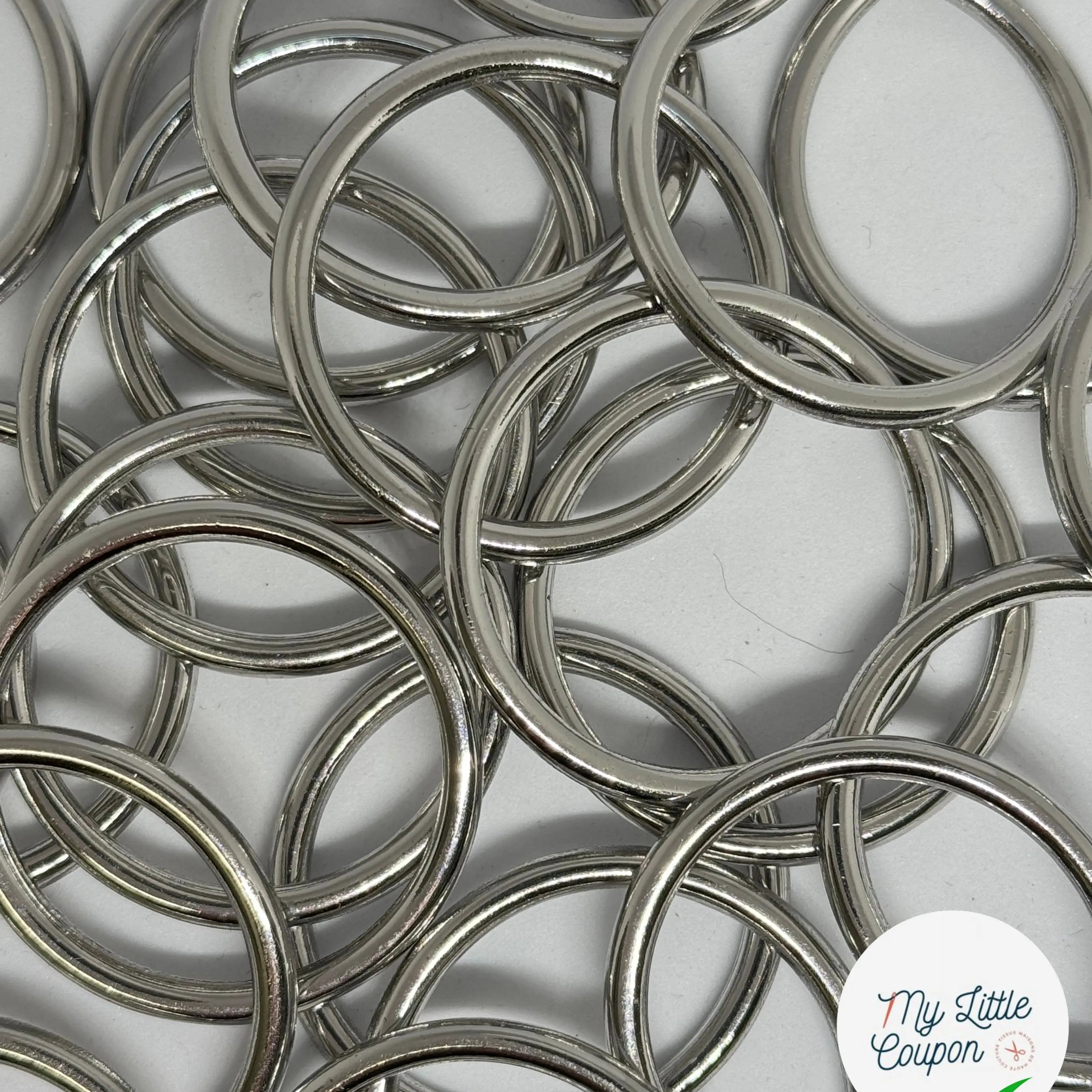 LOT DE 2 ANNEAUX CEINTURE ARGENTE 40MM - My Little Coupon