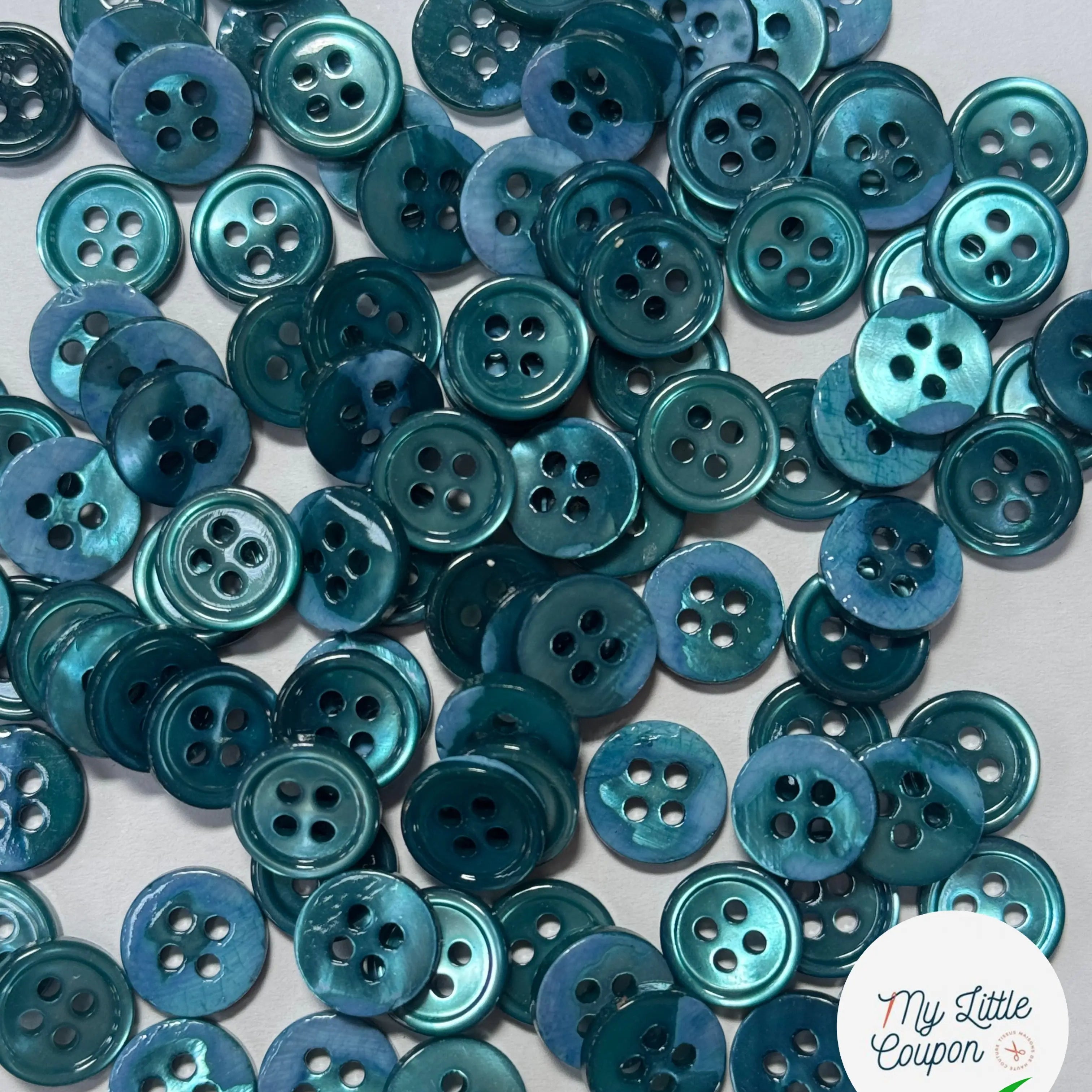 LOT DE 5 BOUTONS À 4 TROUS BLEU INDIGO - My Little Coupon