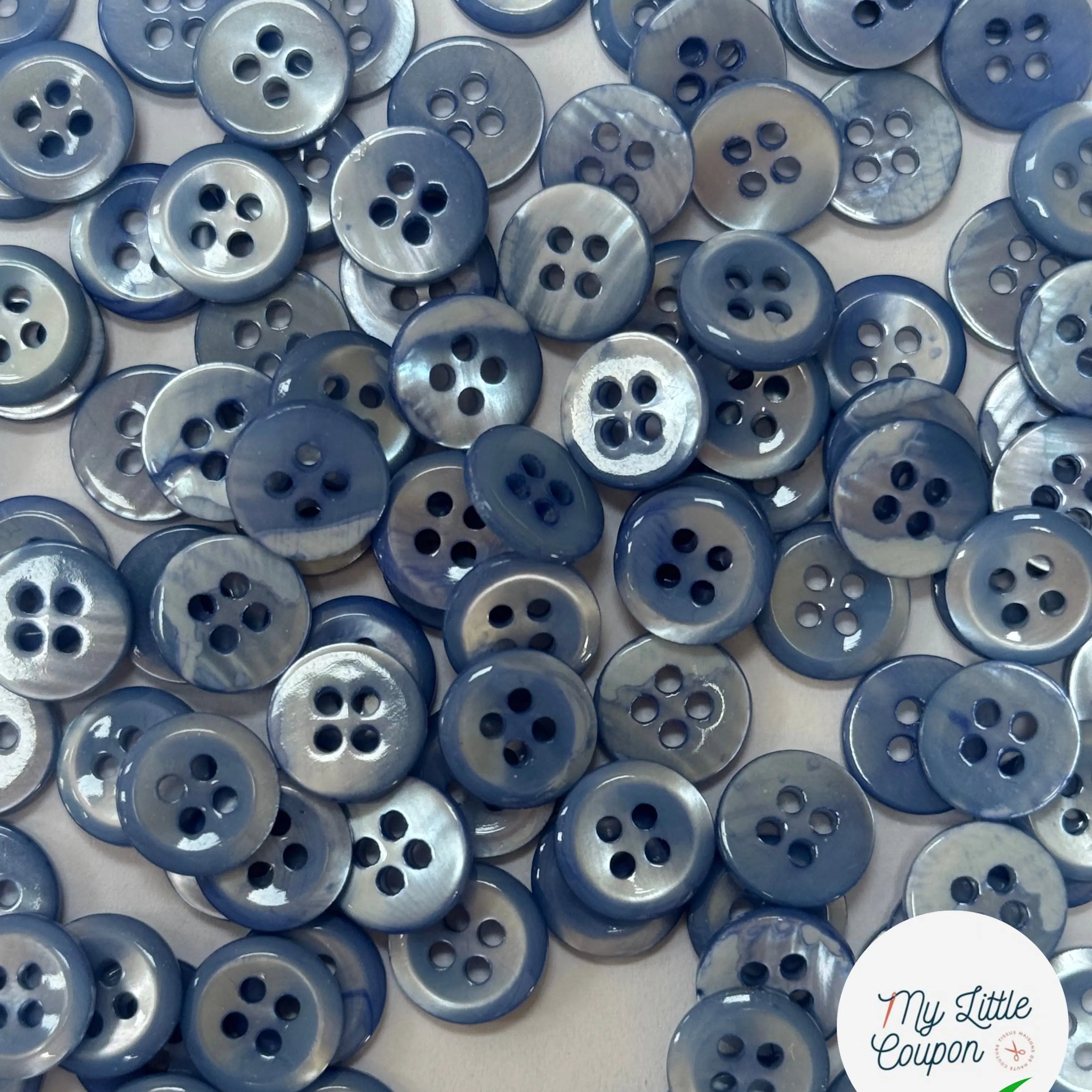 LOT DE 5 BOUTONS BLEU CIEL - My Little Coupon