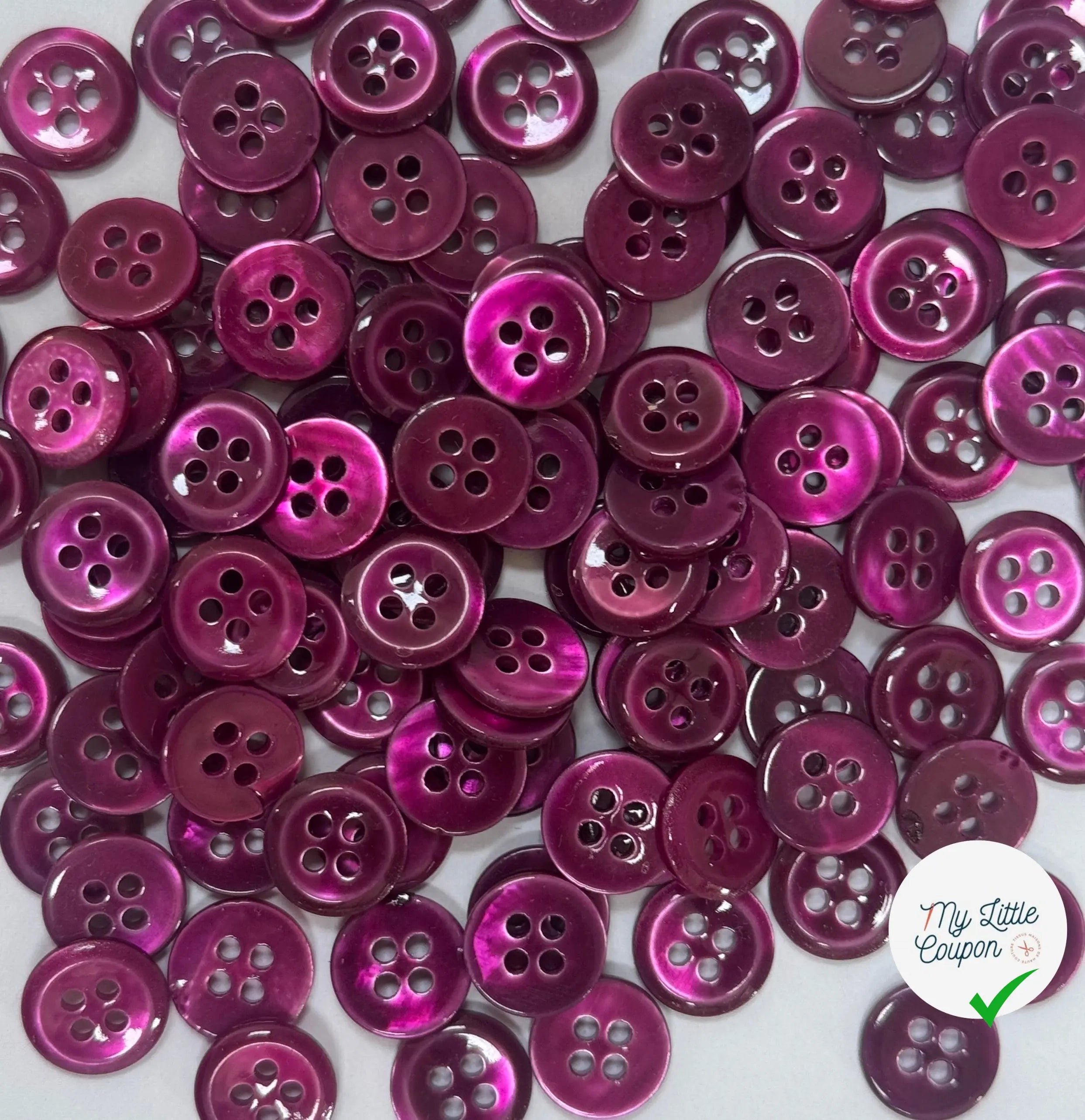 LOT DE 5 BOUTONS VIOLET A 4 TROUS - My Little Coupon