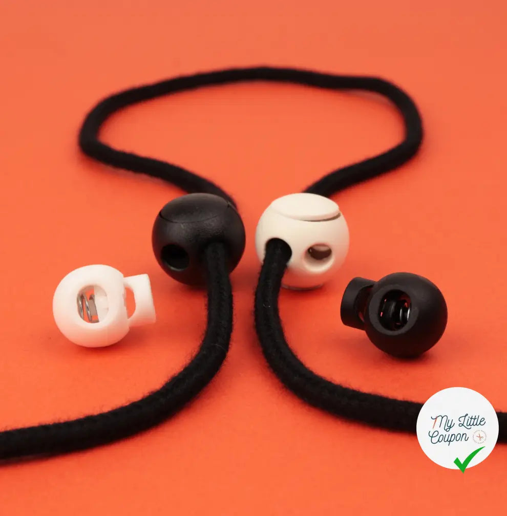 LOT DE DEUX STOP CORDONS BLANC A DEUX TROUS - My Little Coupon